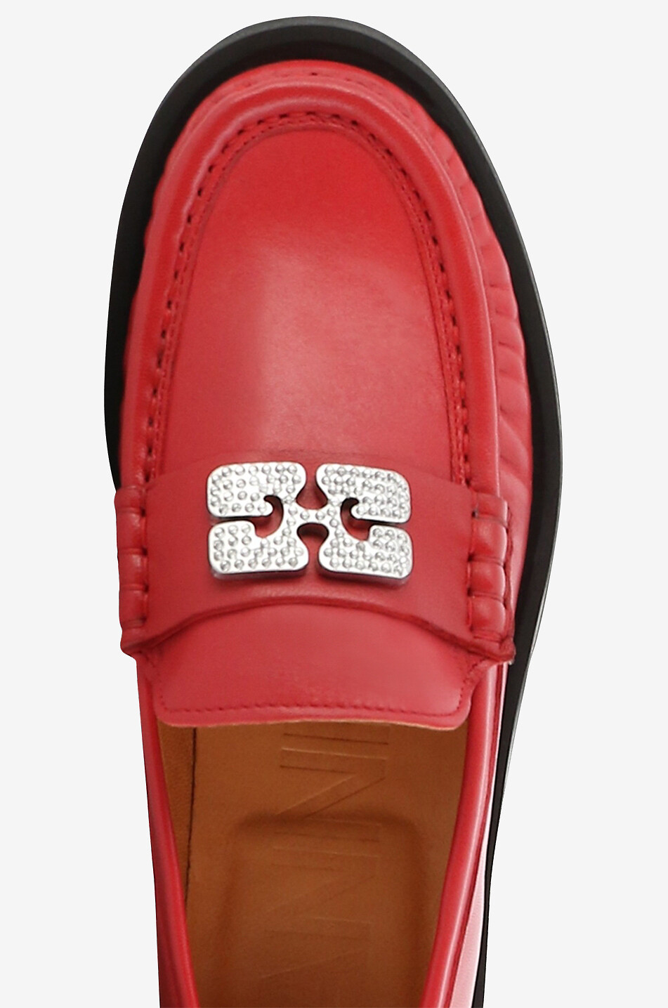 Mocassins en cuir lisse Butterfly Strass