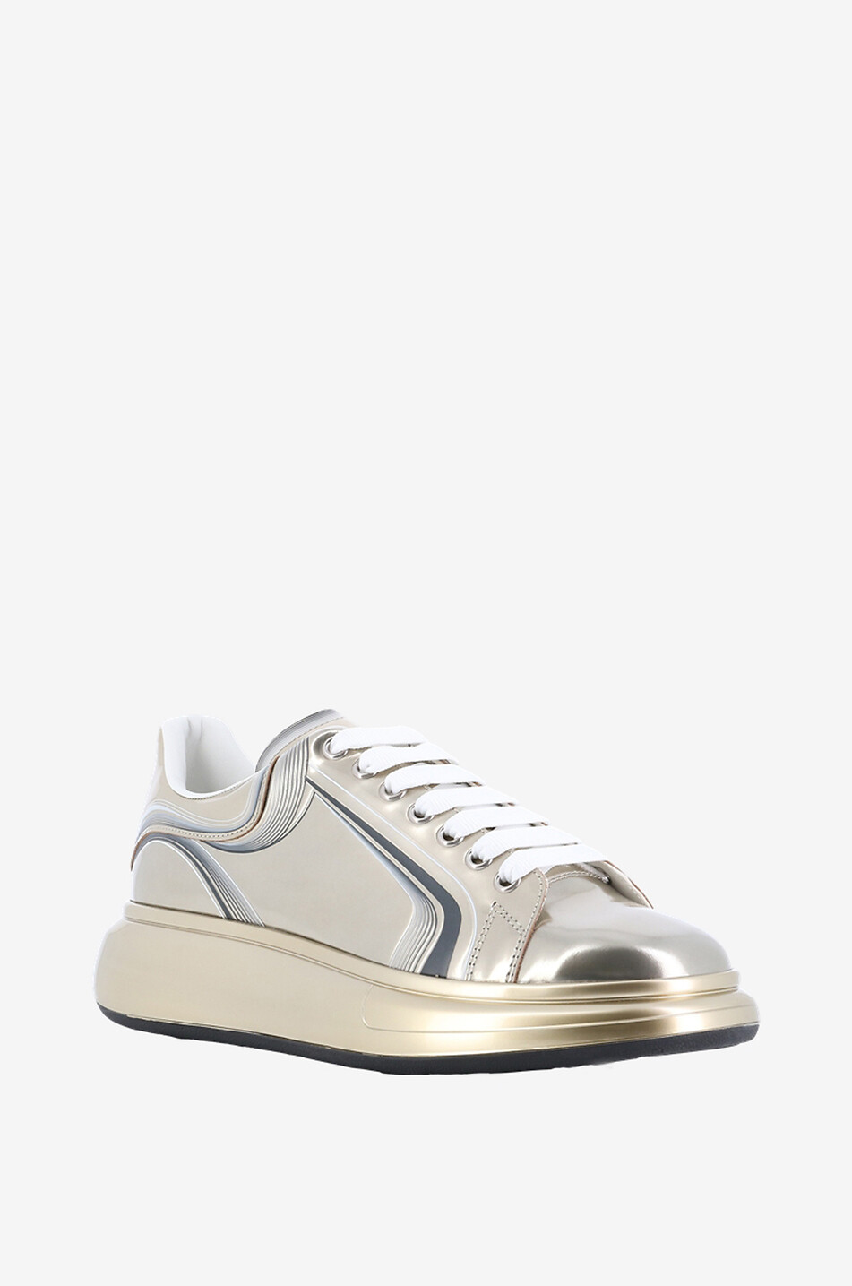 Oversize Curve Tech low-top metallic sneakers