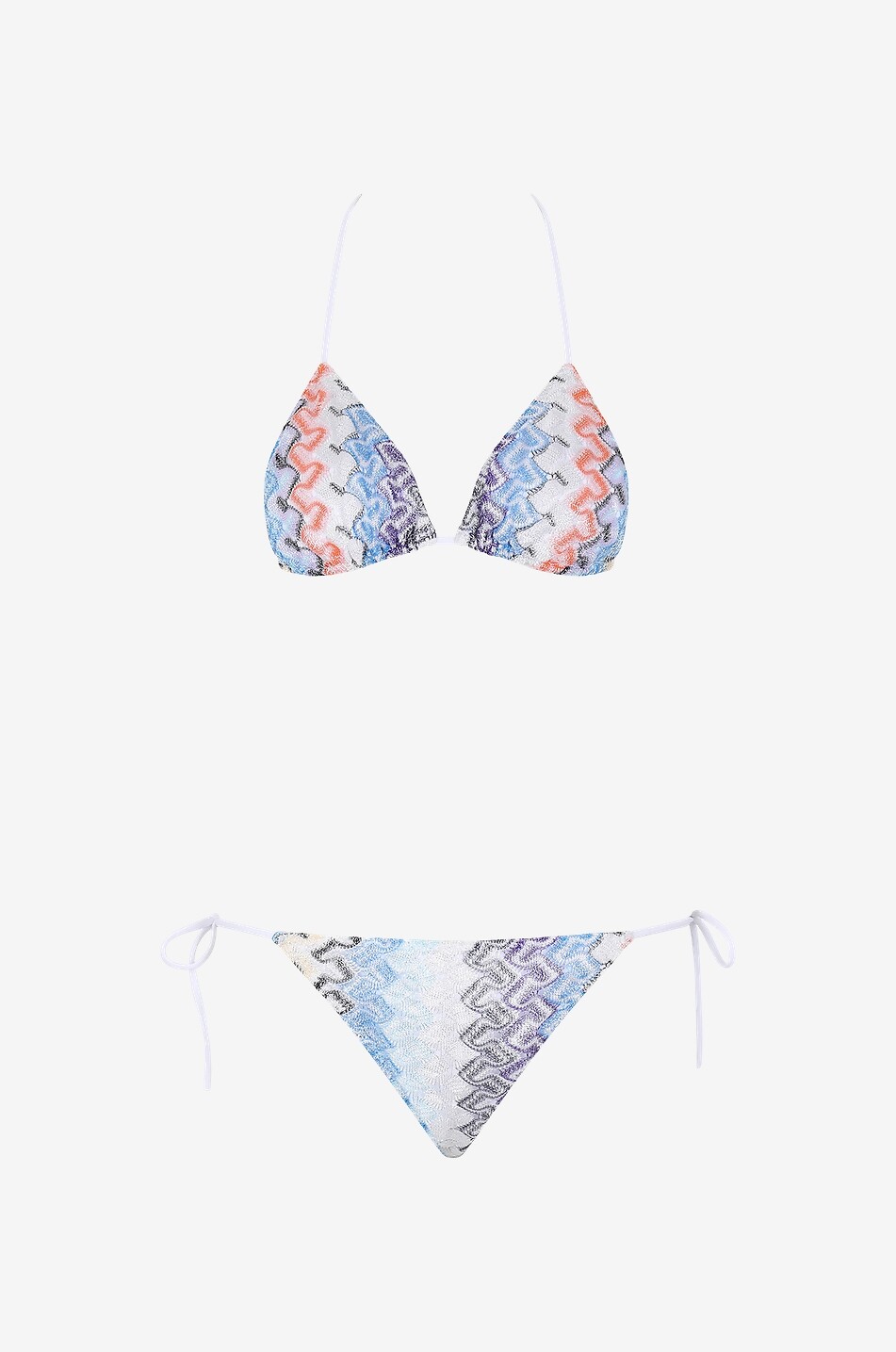 Bikini triangle en maille lurex motifs psychédéliques