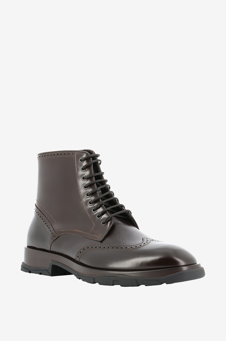 Bottes à lacets vernies et perforées Slim Tread