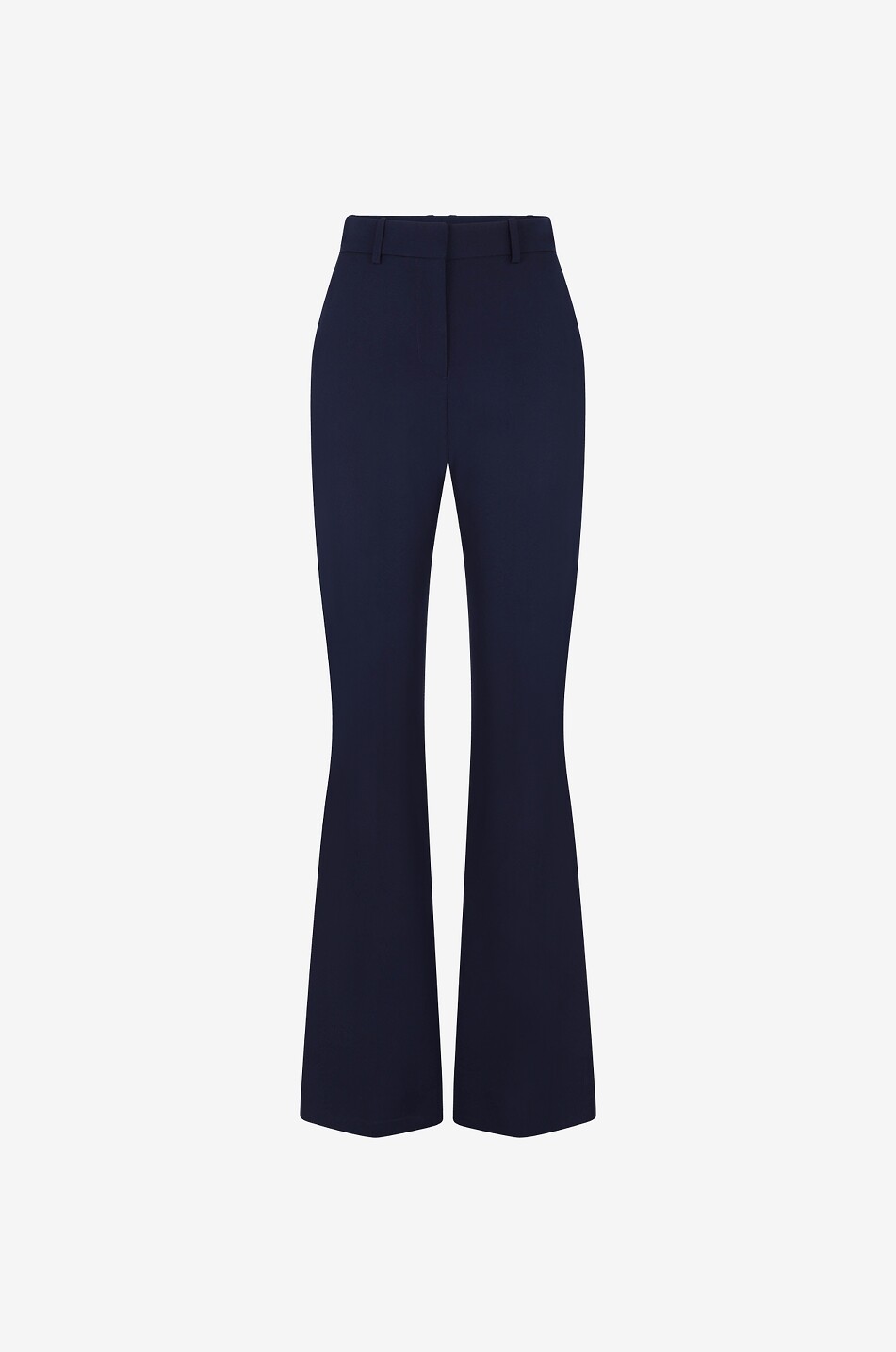 Pantalon évasé taille haute en sergé