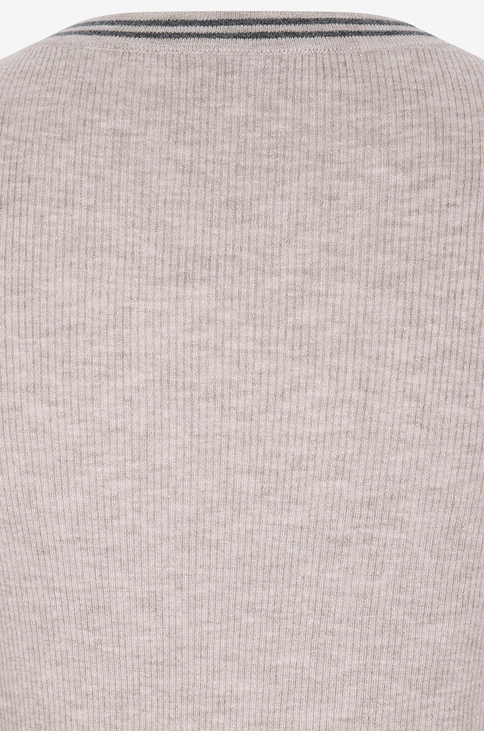 BRUNELLO CUCINELLI Pull chaussette scintillant à manches courtes et col rayé Femme CAMEL 3