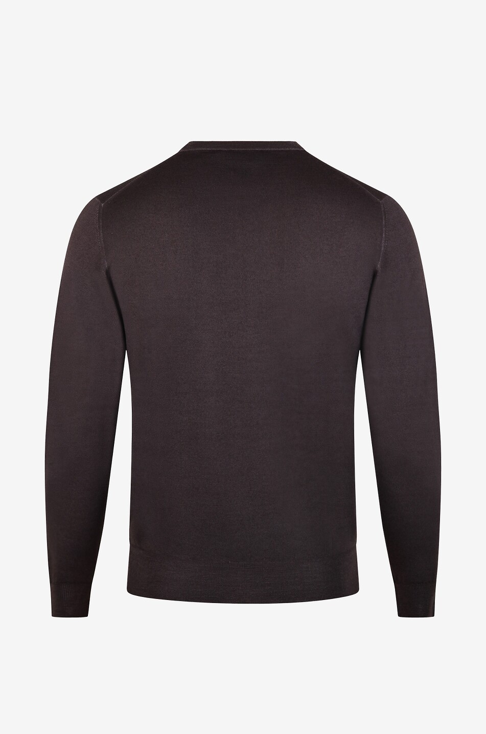 FEDELI Rundhals-Wollpullover Argentina Herren DUNKELBRAUN 2