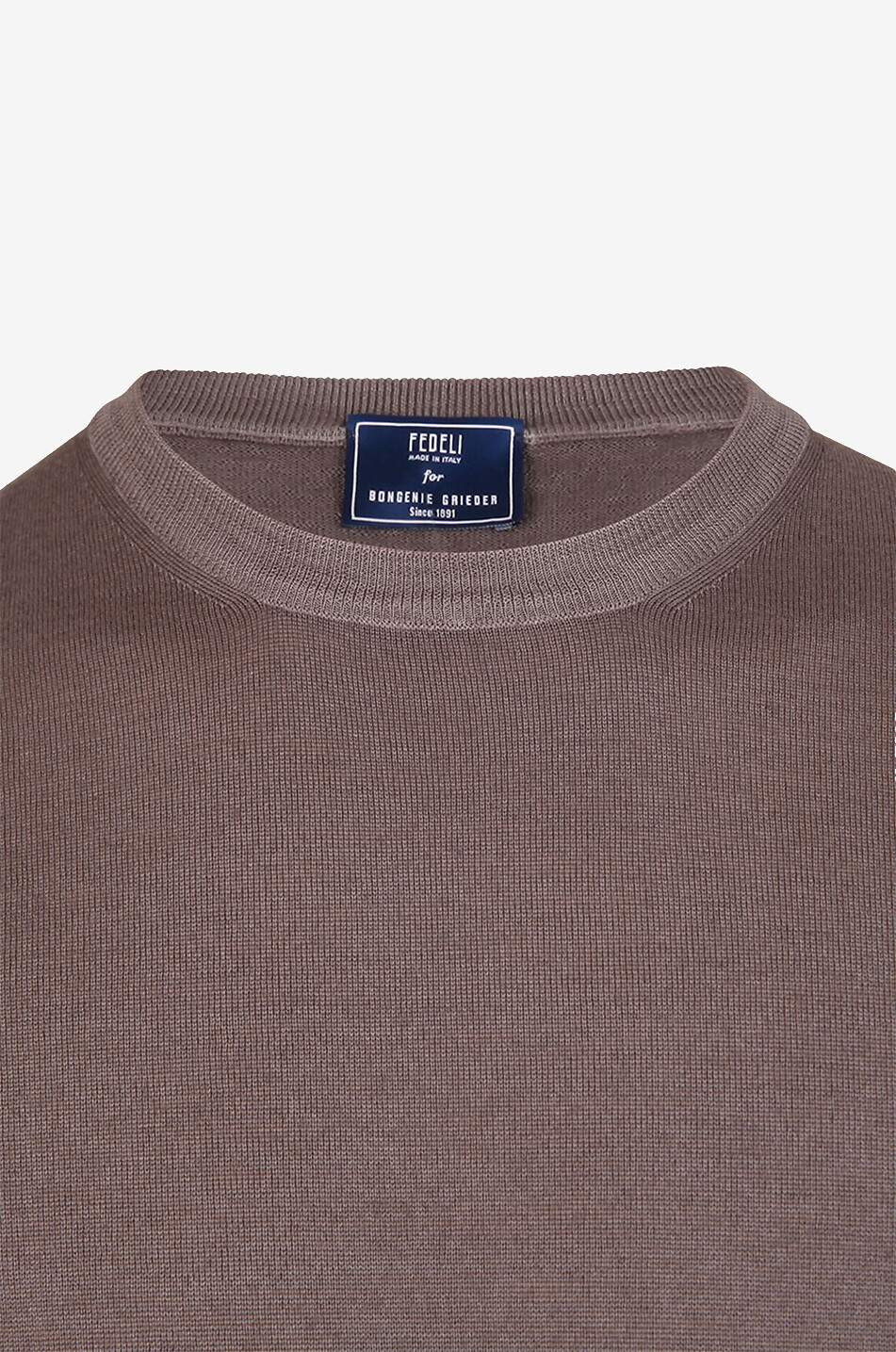 FEDELI Pull en laine à col rond Argentina Homme MARRON 3