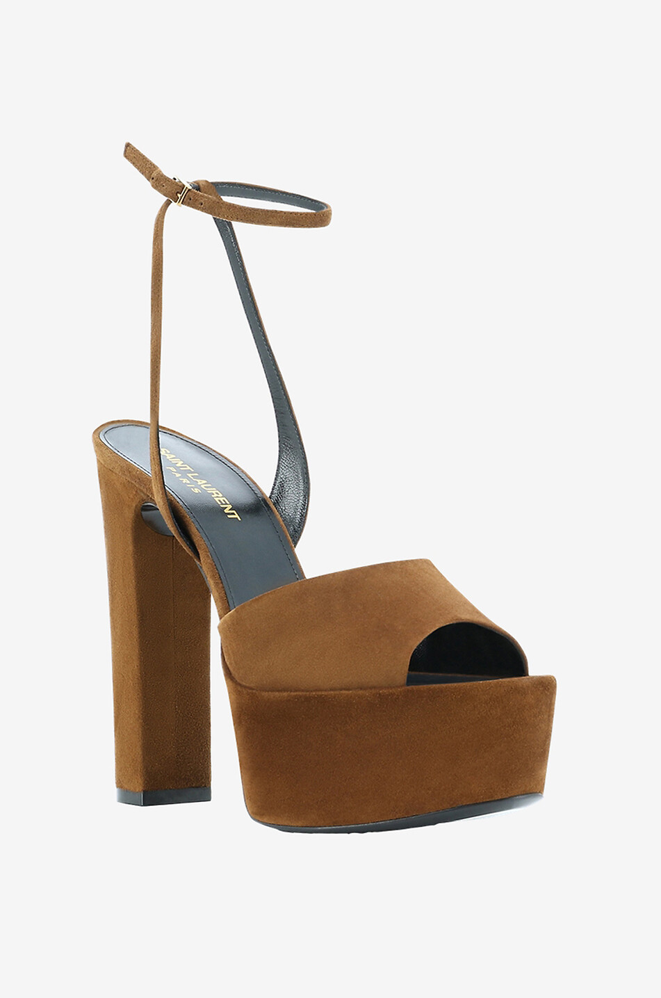 SAINT LAURENT PARIS Jodie 95 heeled platform sandals Women BROWN 1
