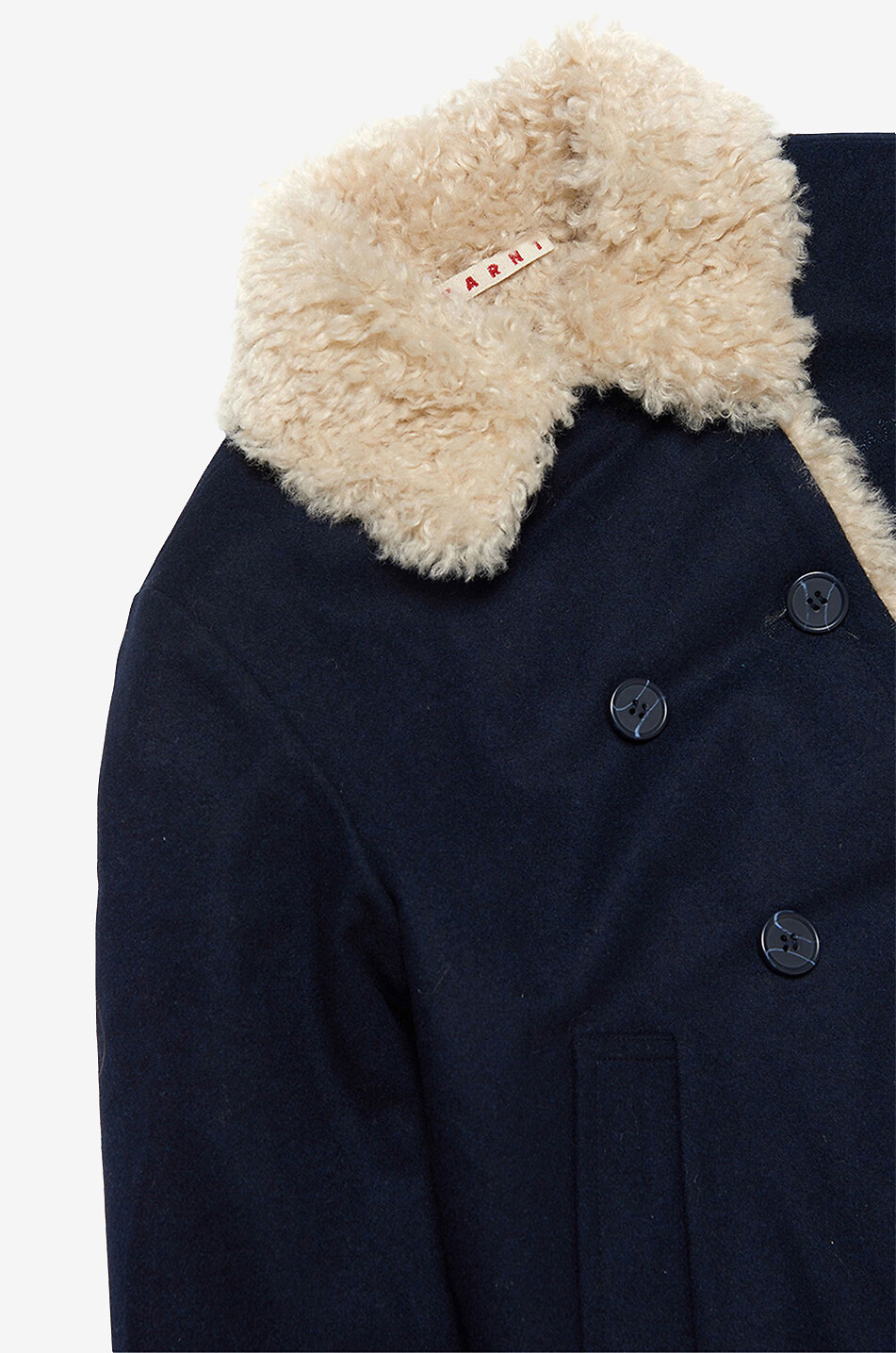 MARNI Manteau court fille à boutonnage double Fille BLEU FONCE 4