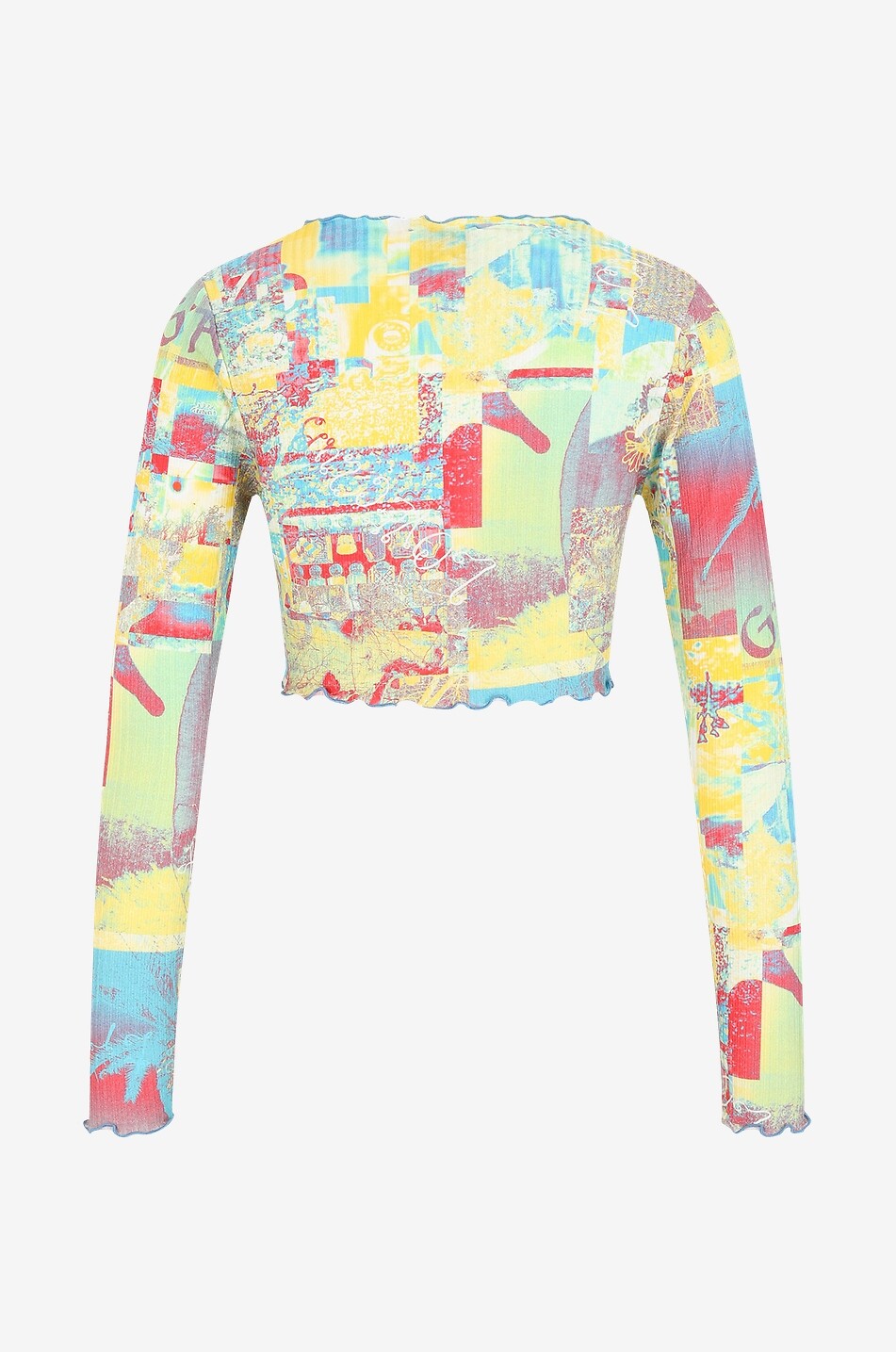 GANNI Bauchfreies geschnürtes Jersey-Top mit Print Damen BUNT 2
