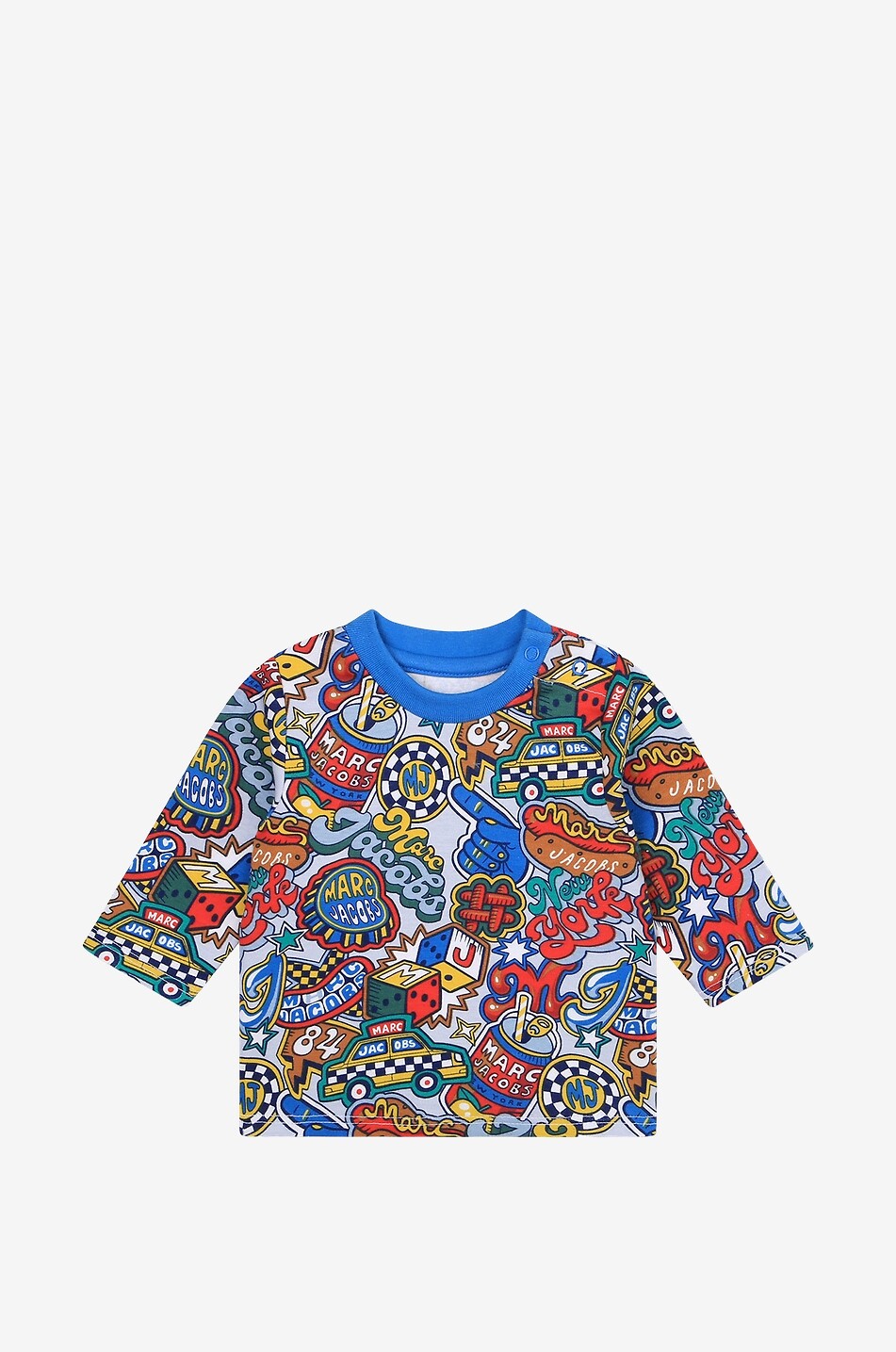 MARC JACOBS Cotton baby dungarees and T-shirt Baby BLUE 4
