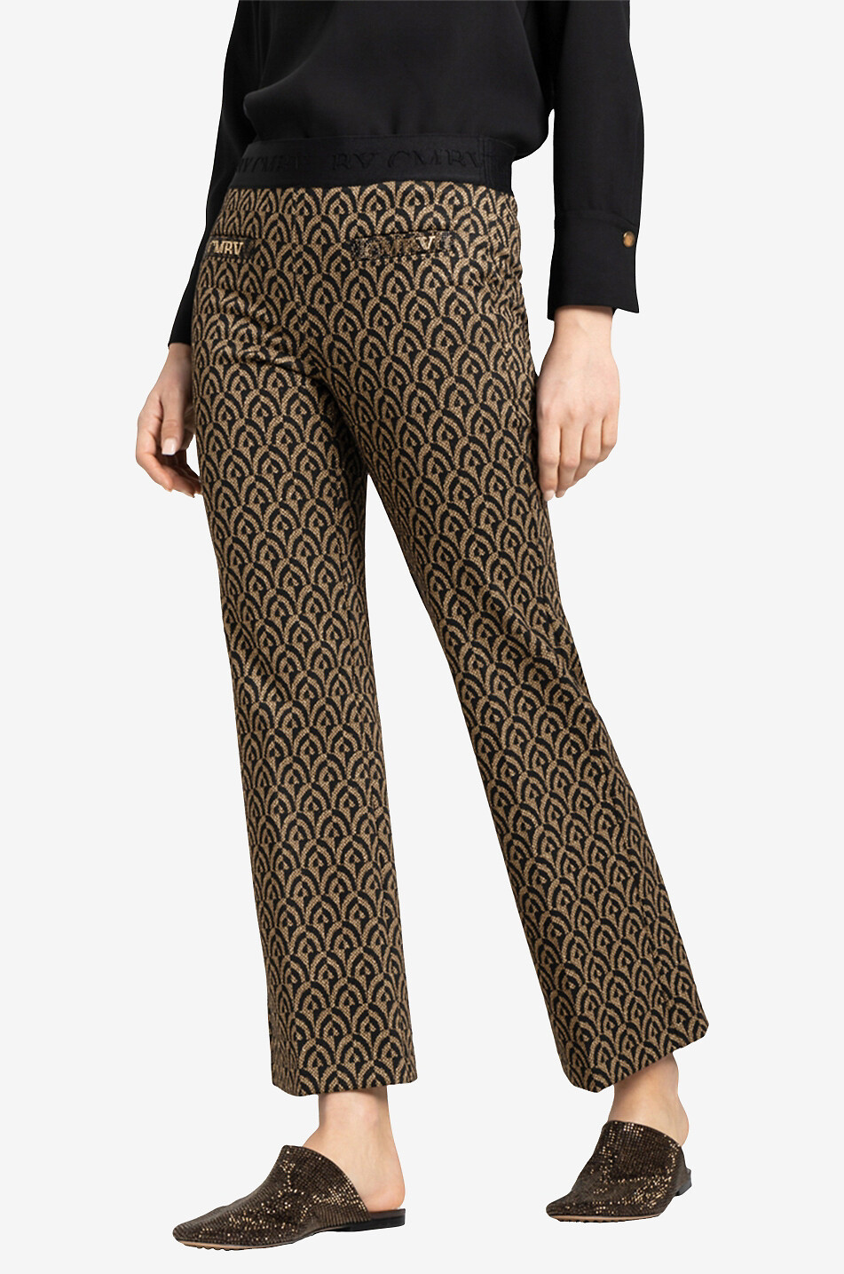 CAMBIO Faith patterned lurex trousers Women MULTI COLOURED 2