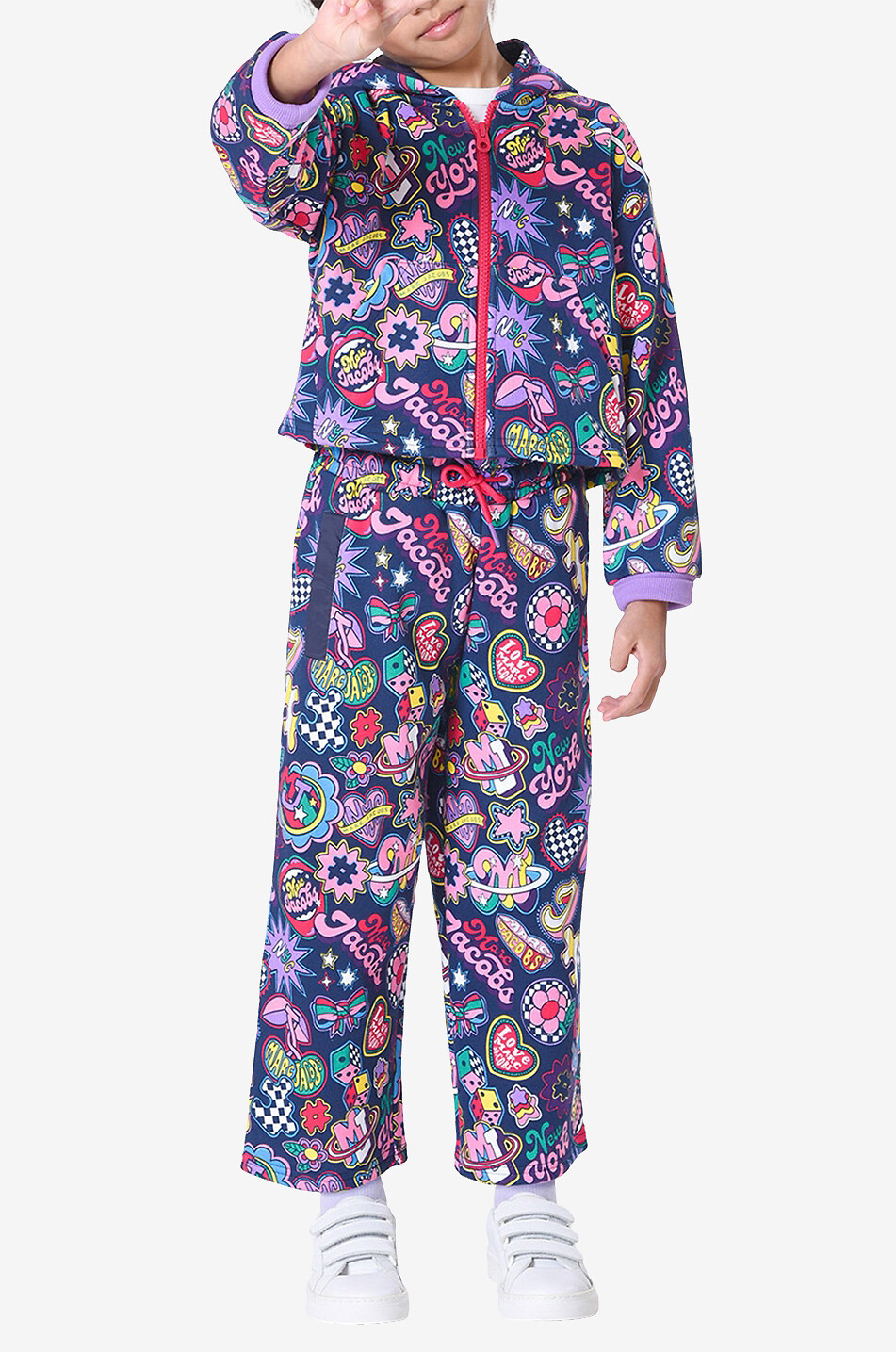 Printed girls' cotton joggers