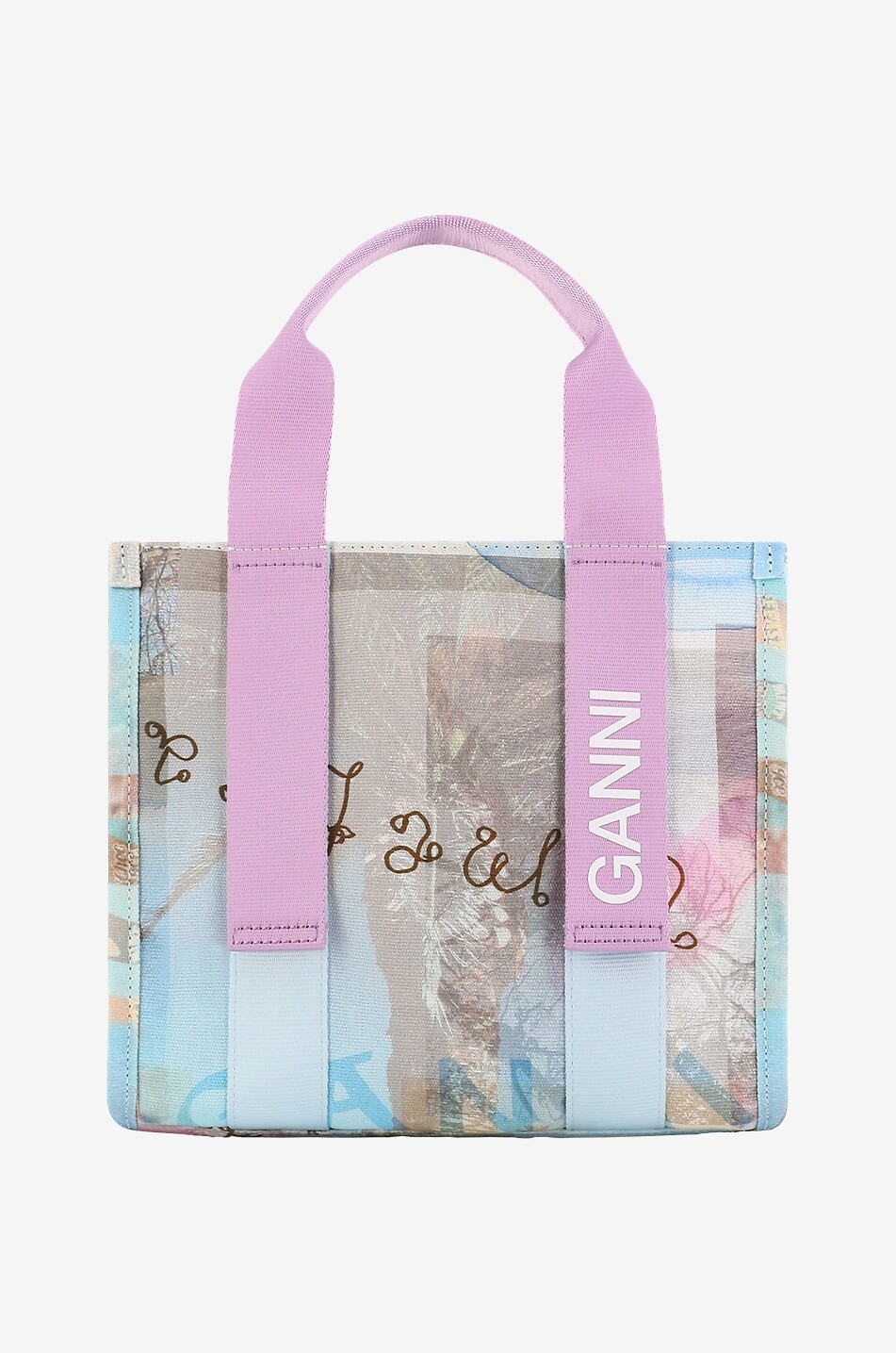 Tech Small printed canvas tote bag