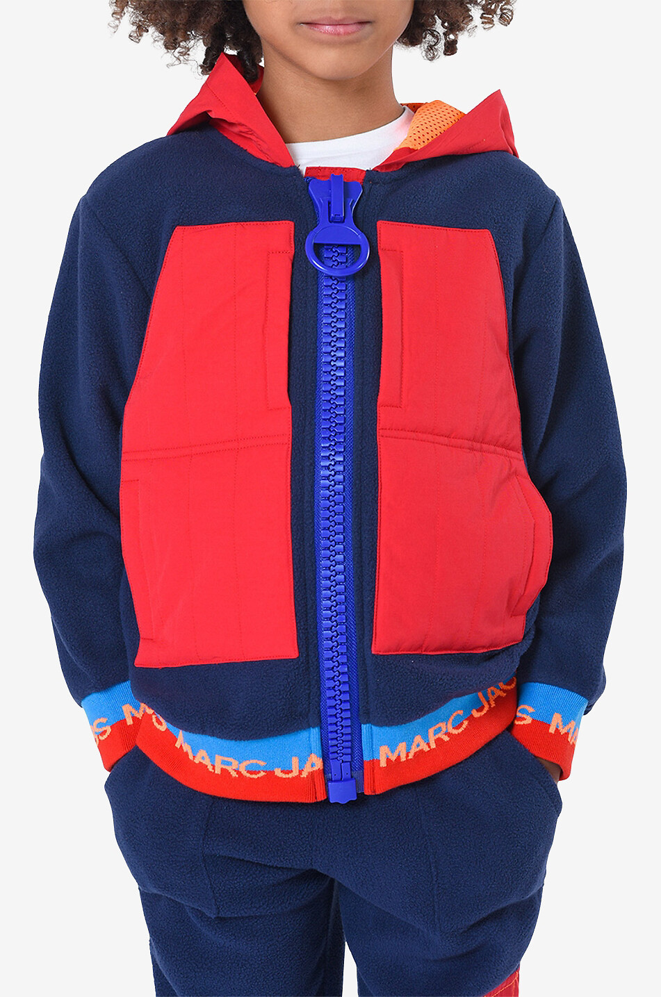 Sweat-shirt zippé à capuche en coton garçon