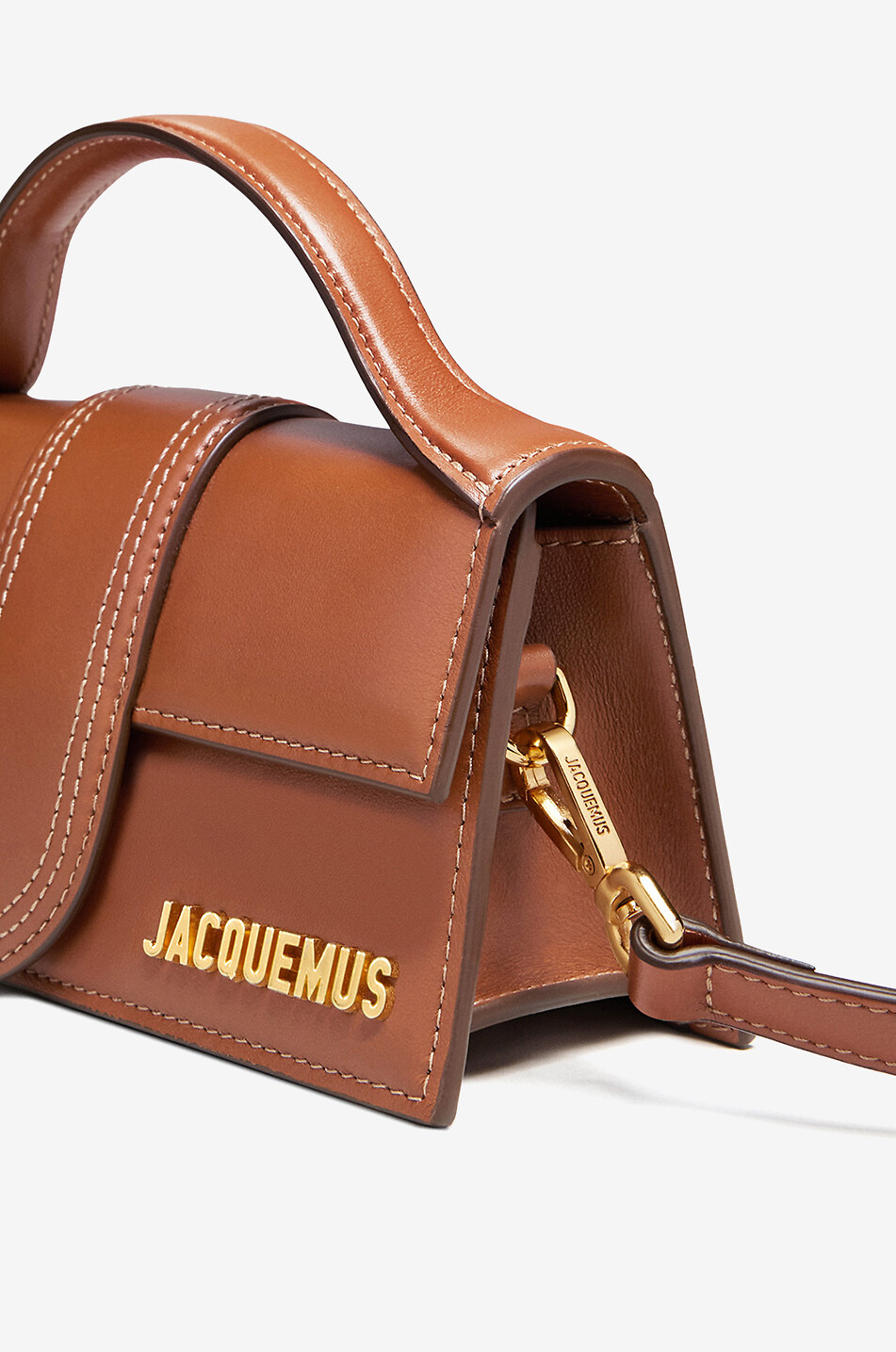 JACQUEMUS Sac porté épaule en cuir lisse Le Bambino Femme MARRON 4