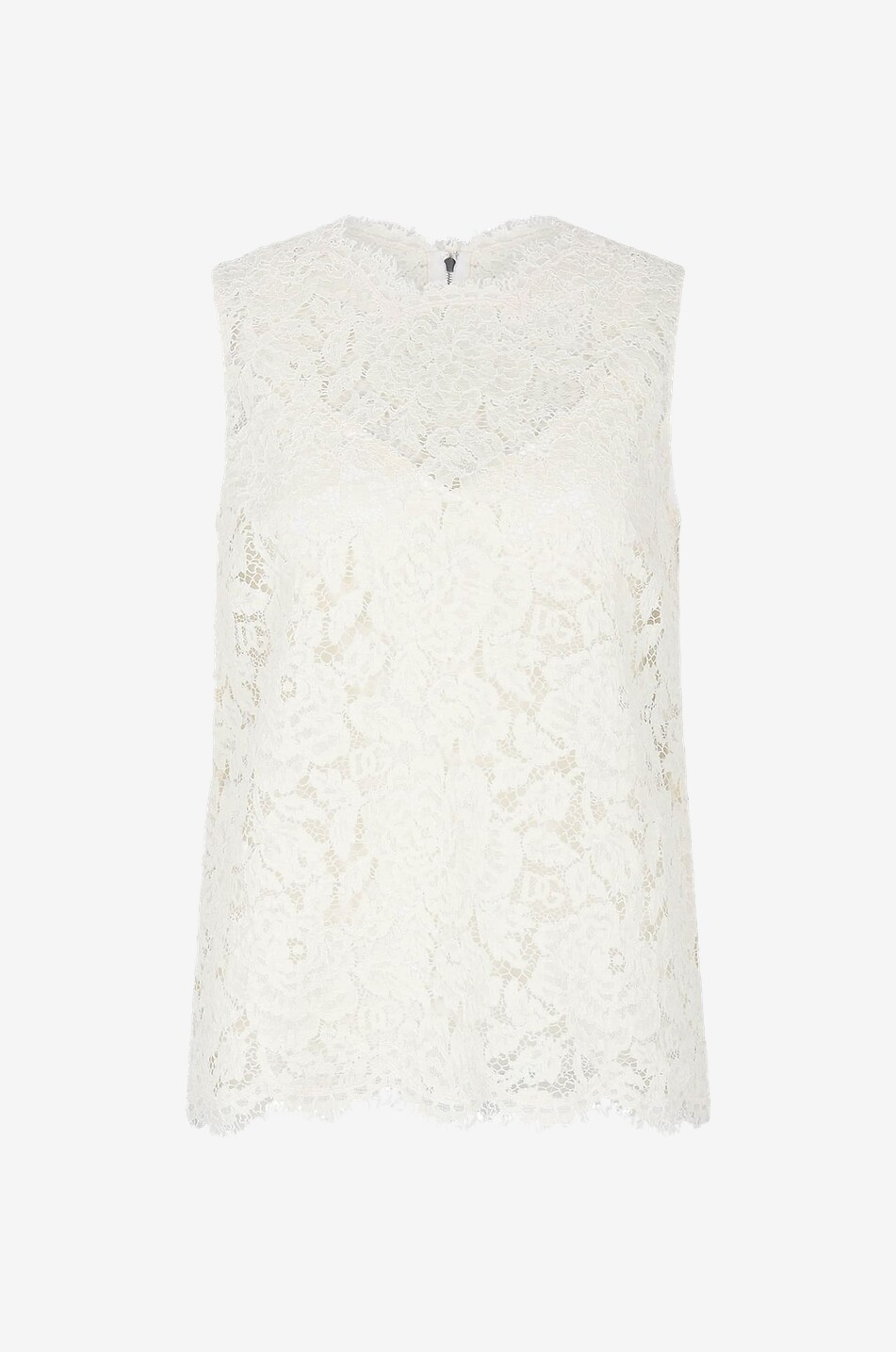 DOLCE & GABBANA A-förmiges ärmelloses Spitzentop DG Damen WEISS 1