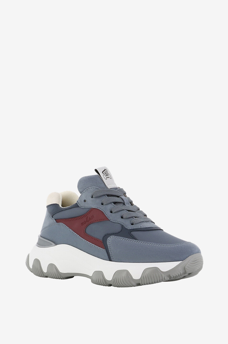 Hyperactive multi-material wedge sneakers HOGAN MEDIUM BLUE