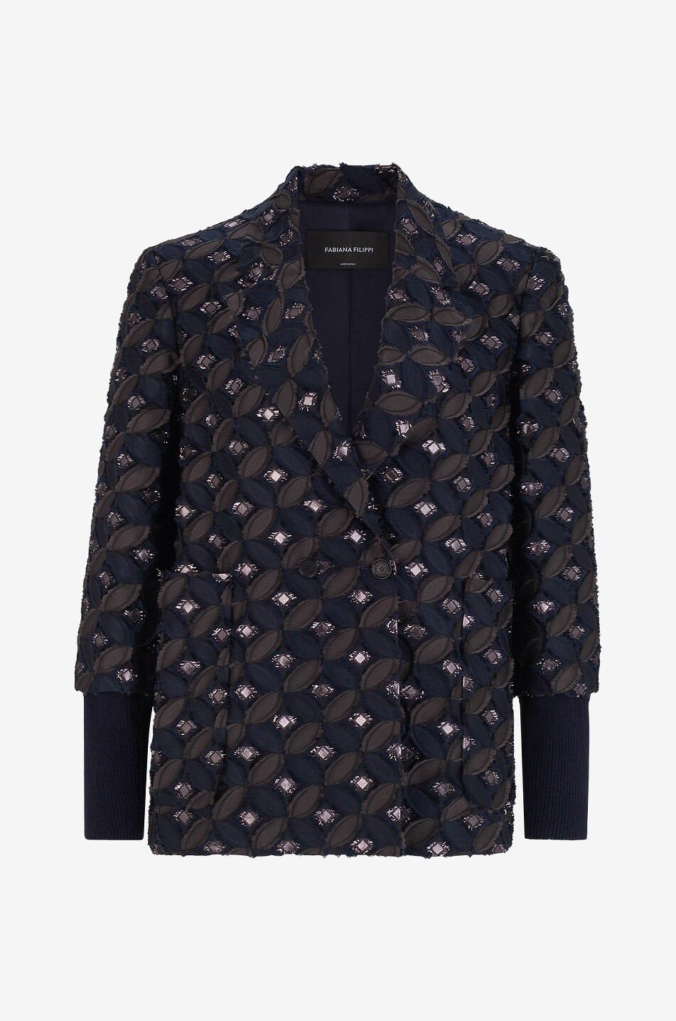 Fil Coupé jacquard double-breasted blazer