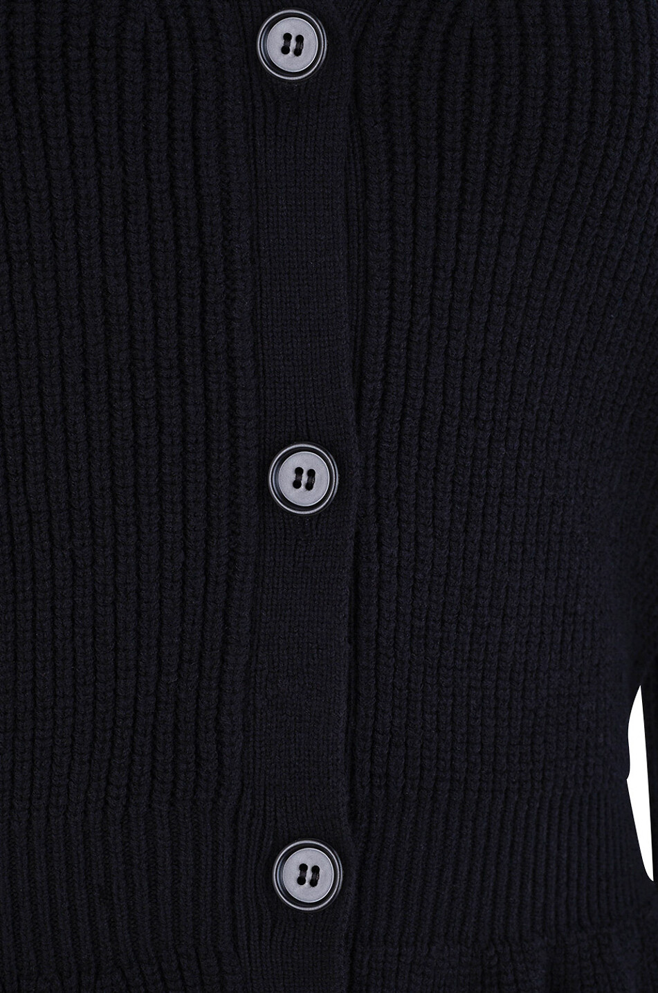 Rippstrick-Cardigan mit Schoss