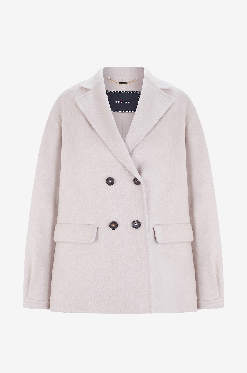 Zweireihiger Kurzmantel aus Kaschmir