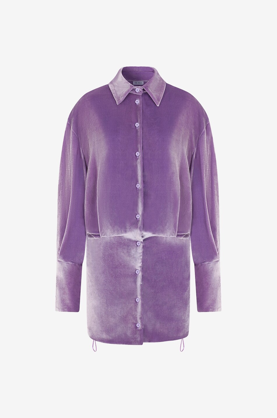 Silvye velvet mini shirt dress