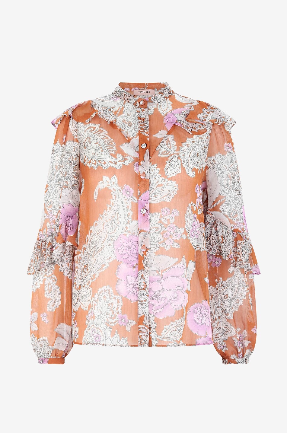 Blouse à manches longues imprimée fleurs