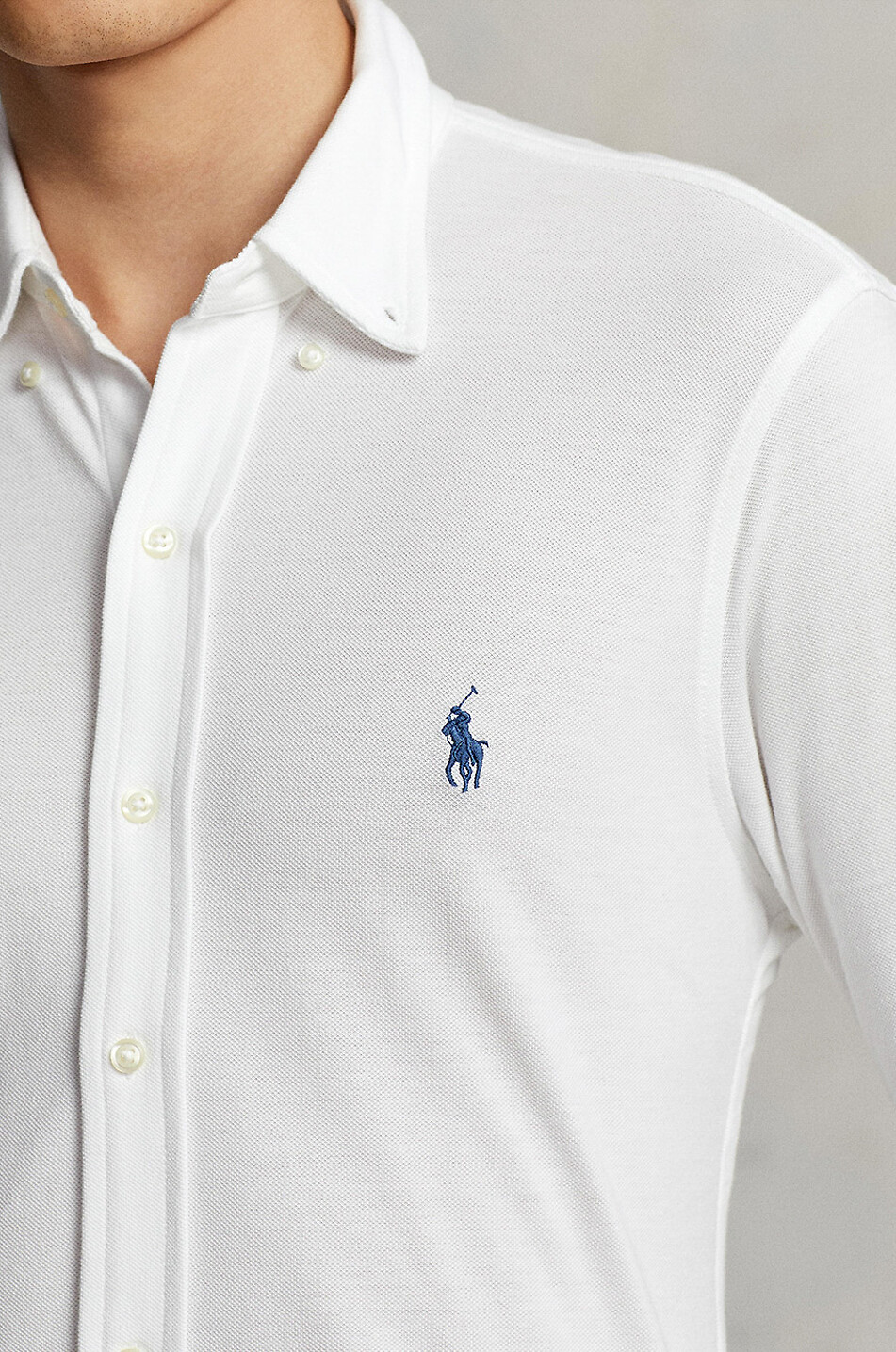 POLO RALPH LAUREN Hemd aus Baumwollpiqué Featherweight Herren WEISS 5