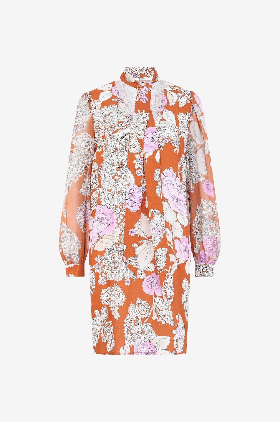 Flower printed viscose short dress