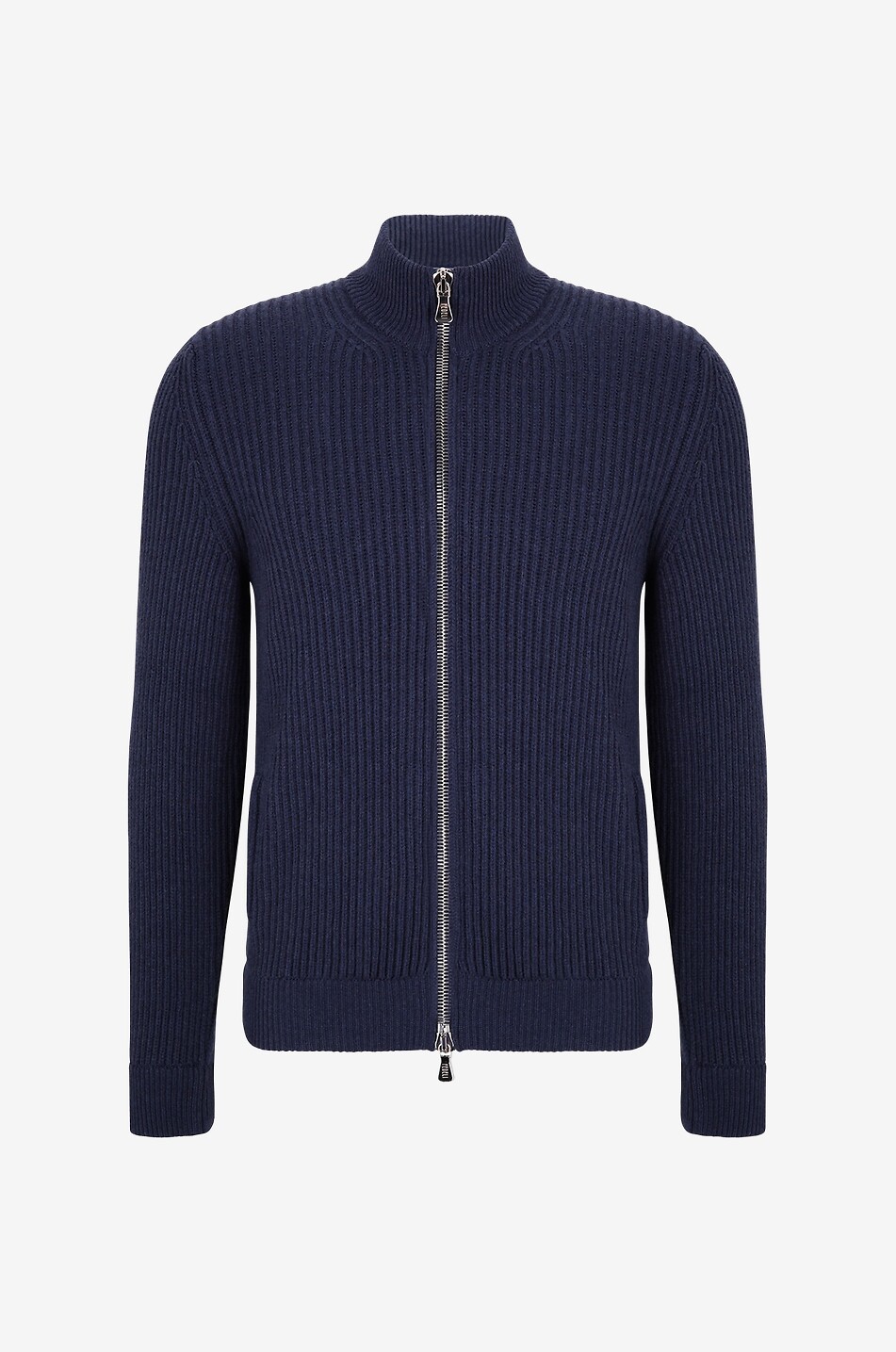 Cardigan côtelé épais en cachemire Sand Open