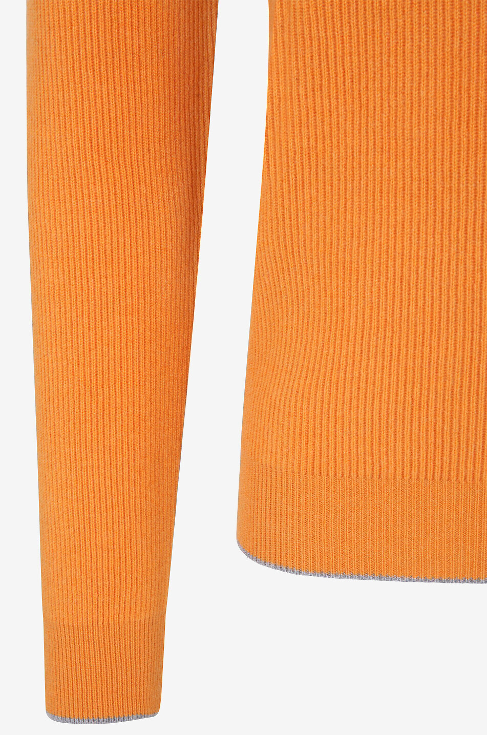 FEDELI Pull côtelé en cachemire à col rond Argentina One Homme ORANGE 3