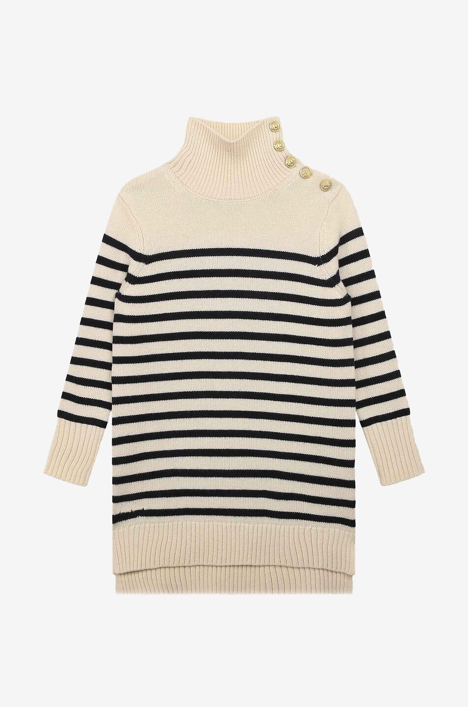 ZADIG & VOLTAIRE Robe fille rayée en laine Paris Manga Fille BLANC CASSE 1