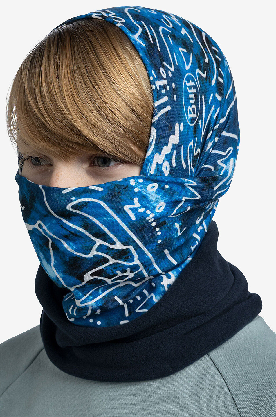 BUFF Polar Tivat Jr kids' ski neck warmer Unisex BLUE 2