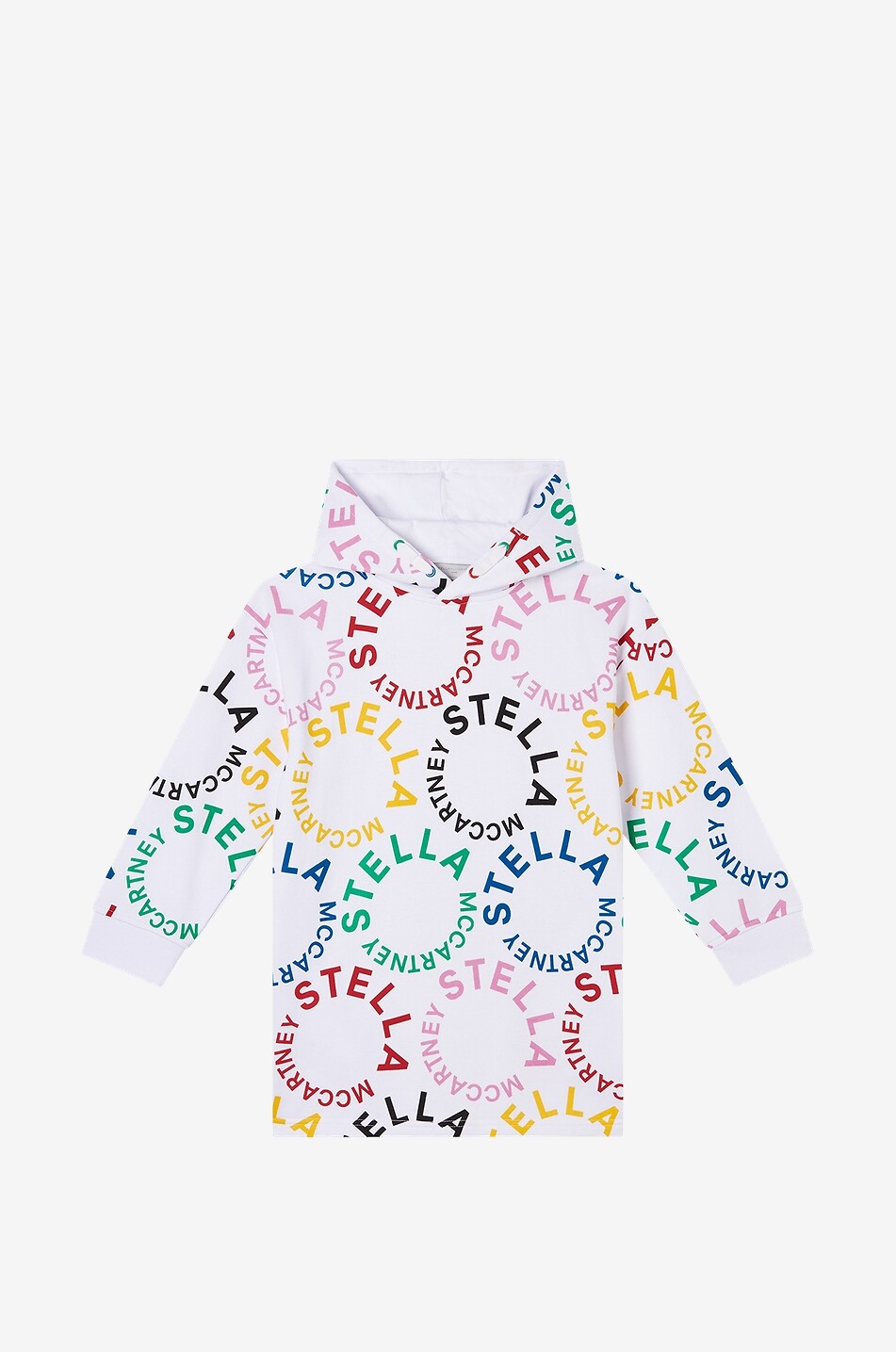 Circular Logo girl's hooded sweat dress