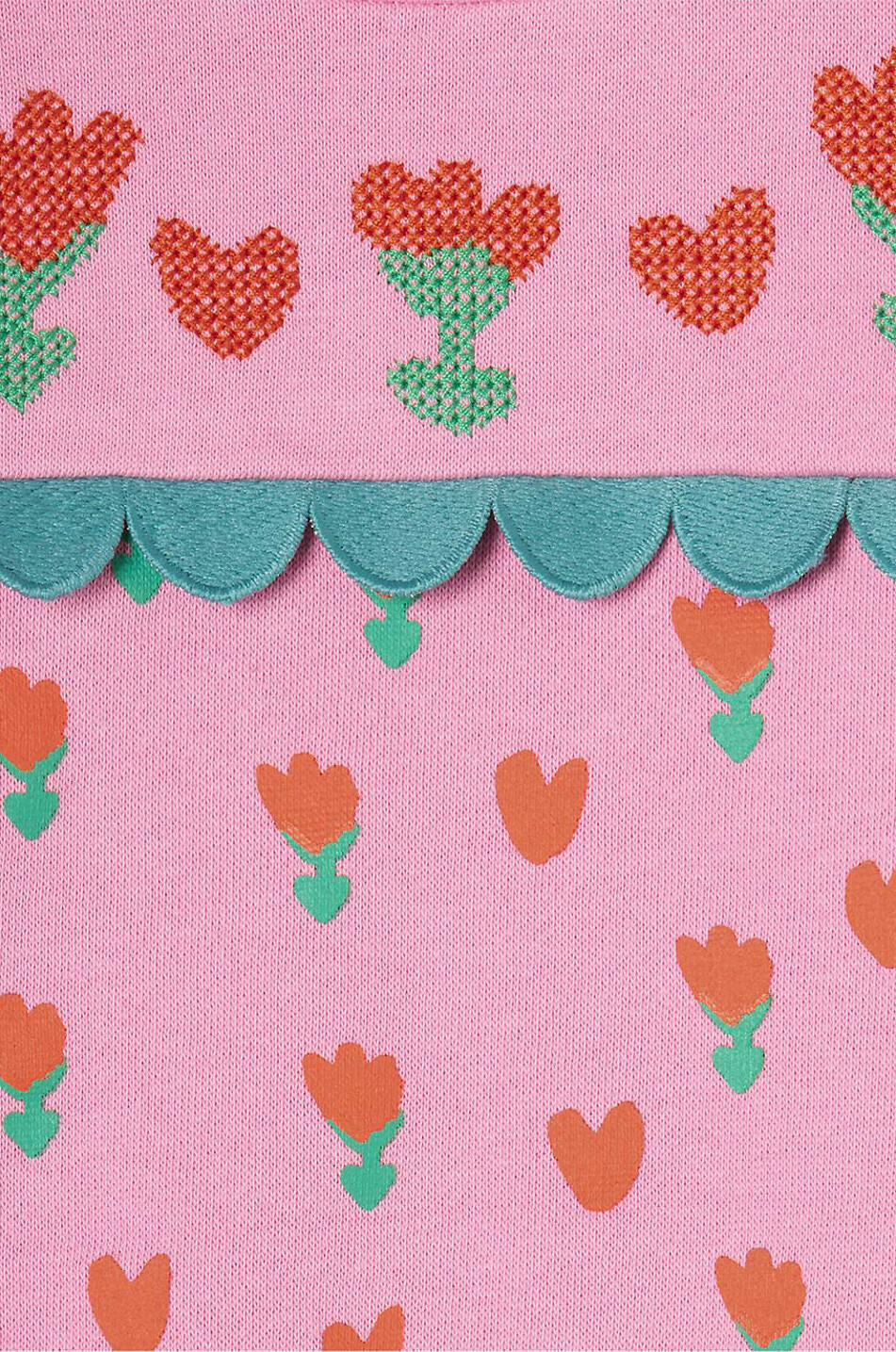 Baby-Sweatshirt mit Print und Stickereien Tulip