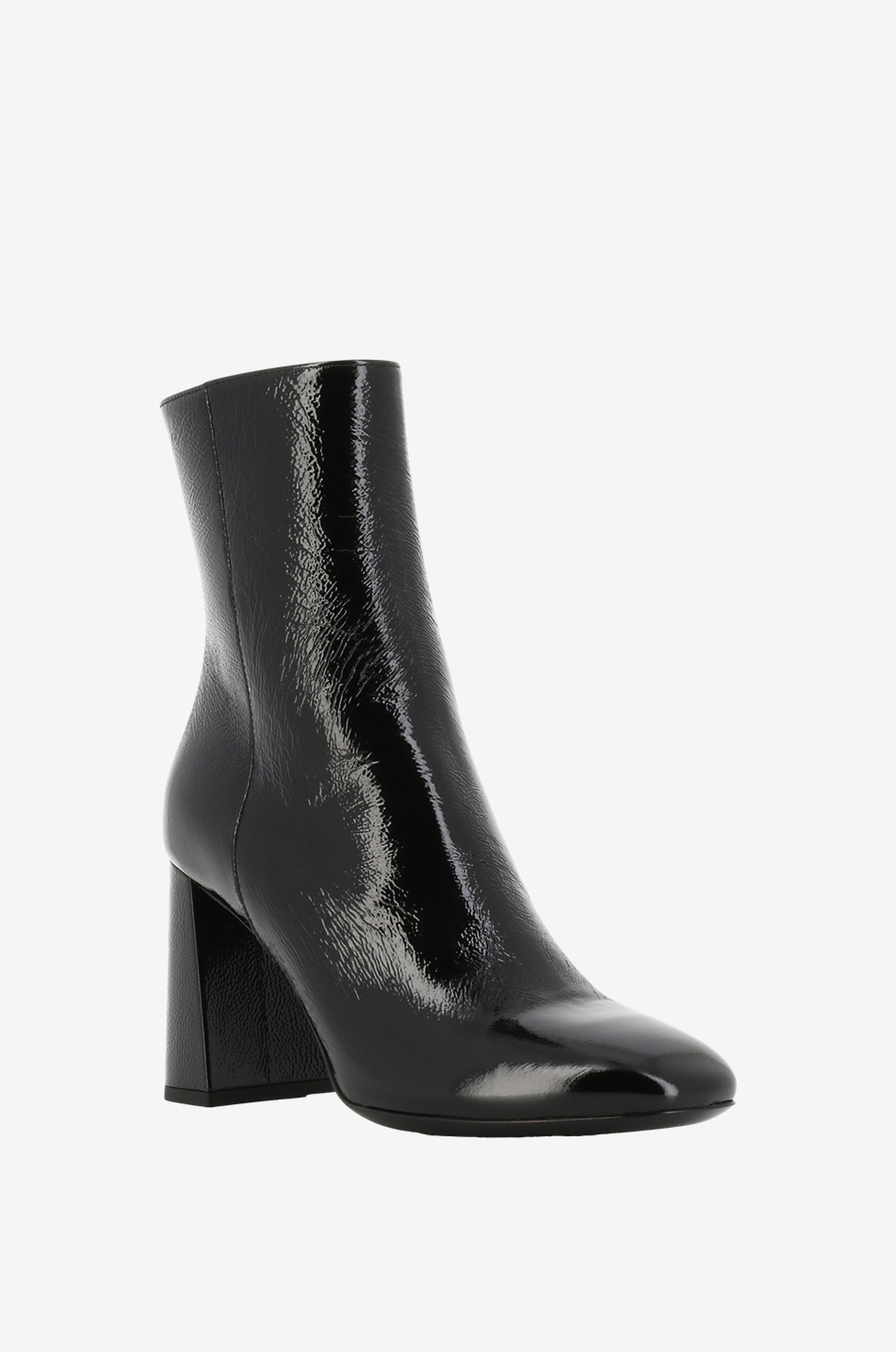 Shine 90 crinkle effect block heel ankle boots