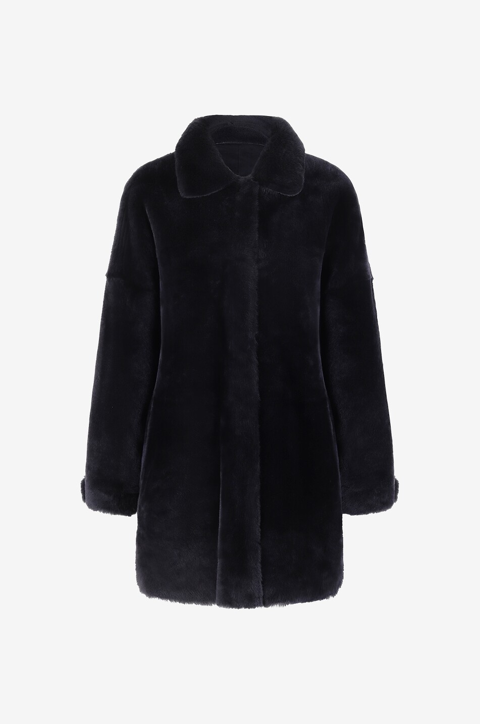 ARMA Manteau court réversible en peau lainée Osaka Merino Suede Femme BLEU FONCE 1