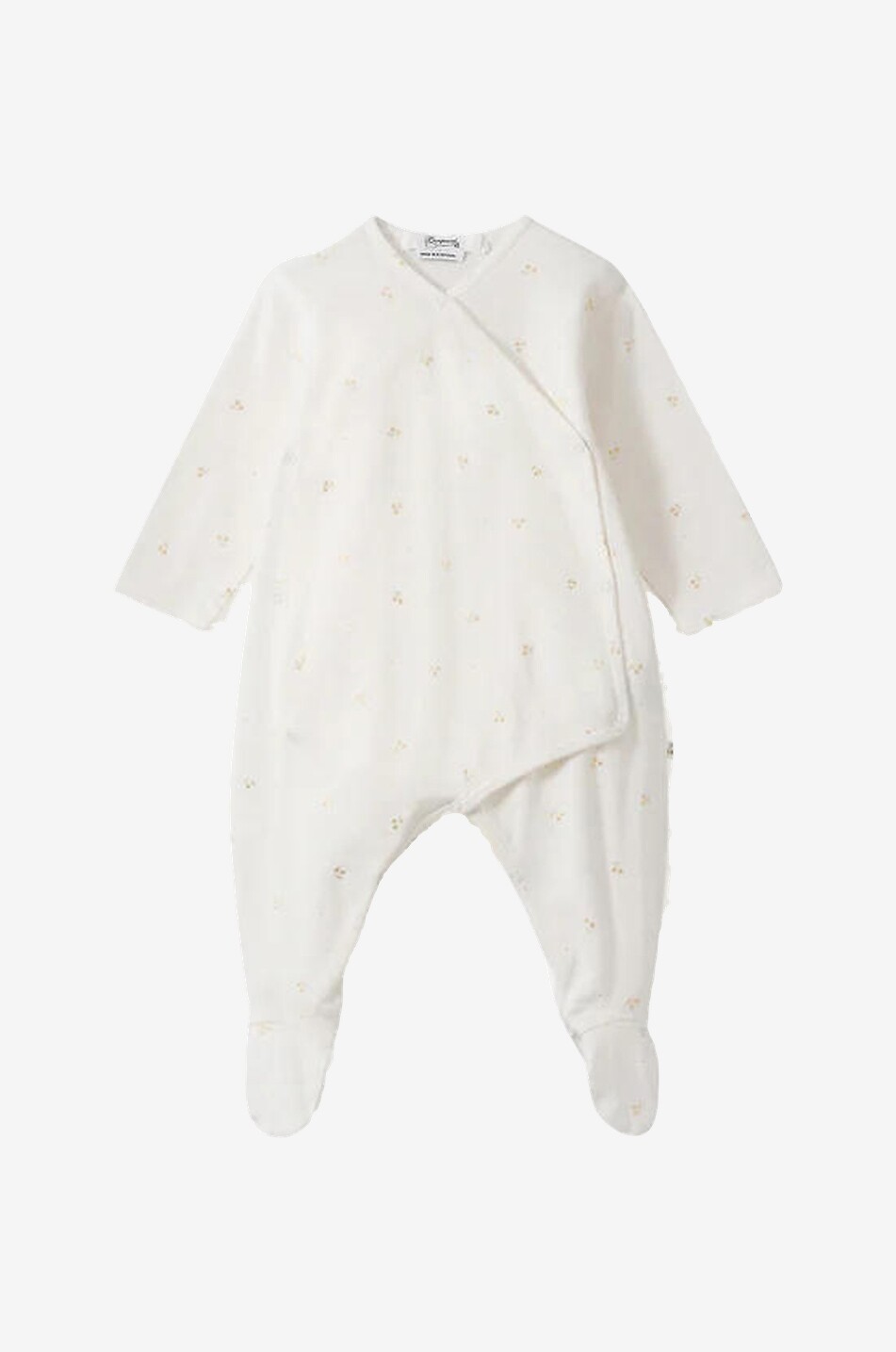 Baby pyjamas with golden cherry patterns