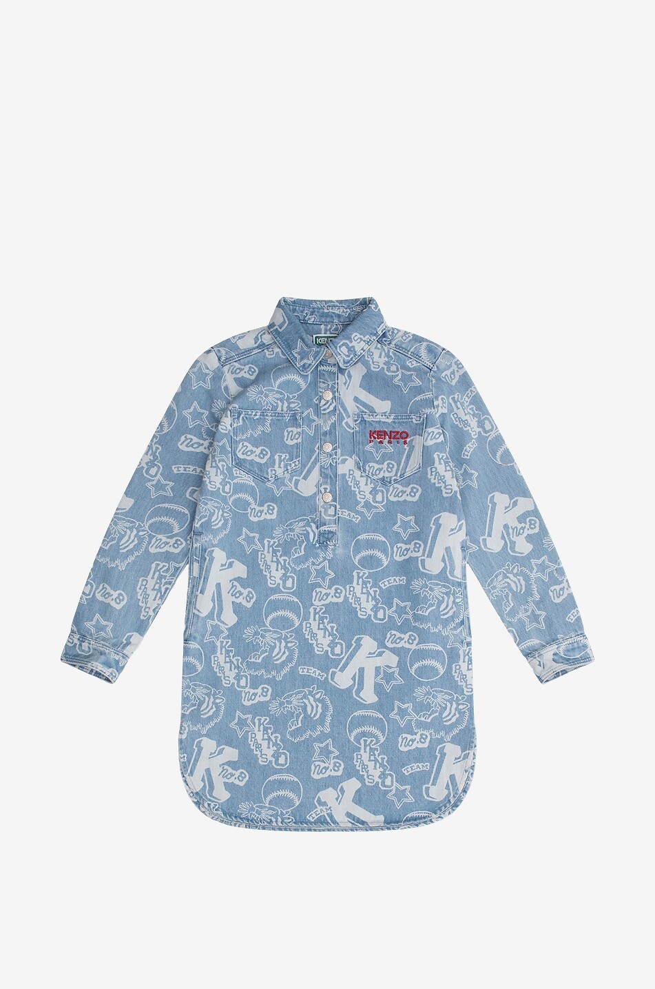 Robe chemise fille en denim Kenzo Club