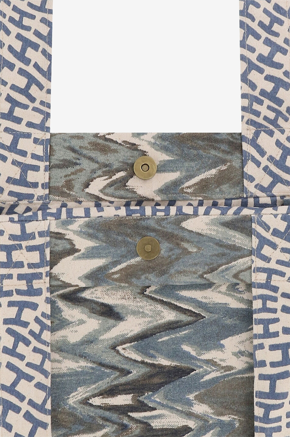 HEMISPHERE Shopper aus Baumwolle mit Fischgrätenmotiv Damen BLAU 3