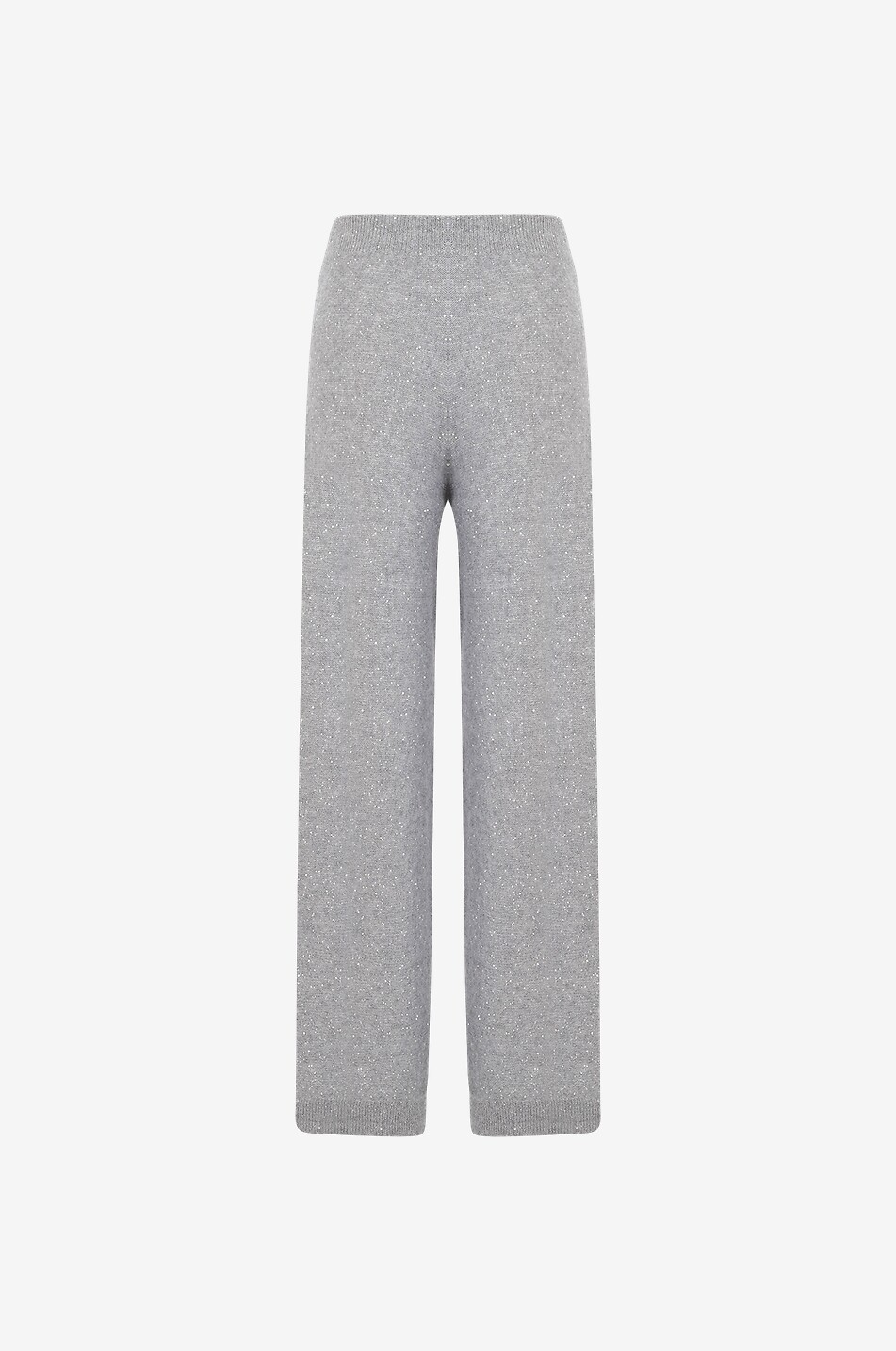 FABIANA FILIPPI Pantalon large en maille à sequins Femme GRIS 2