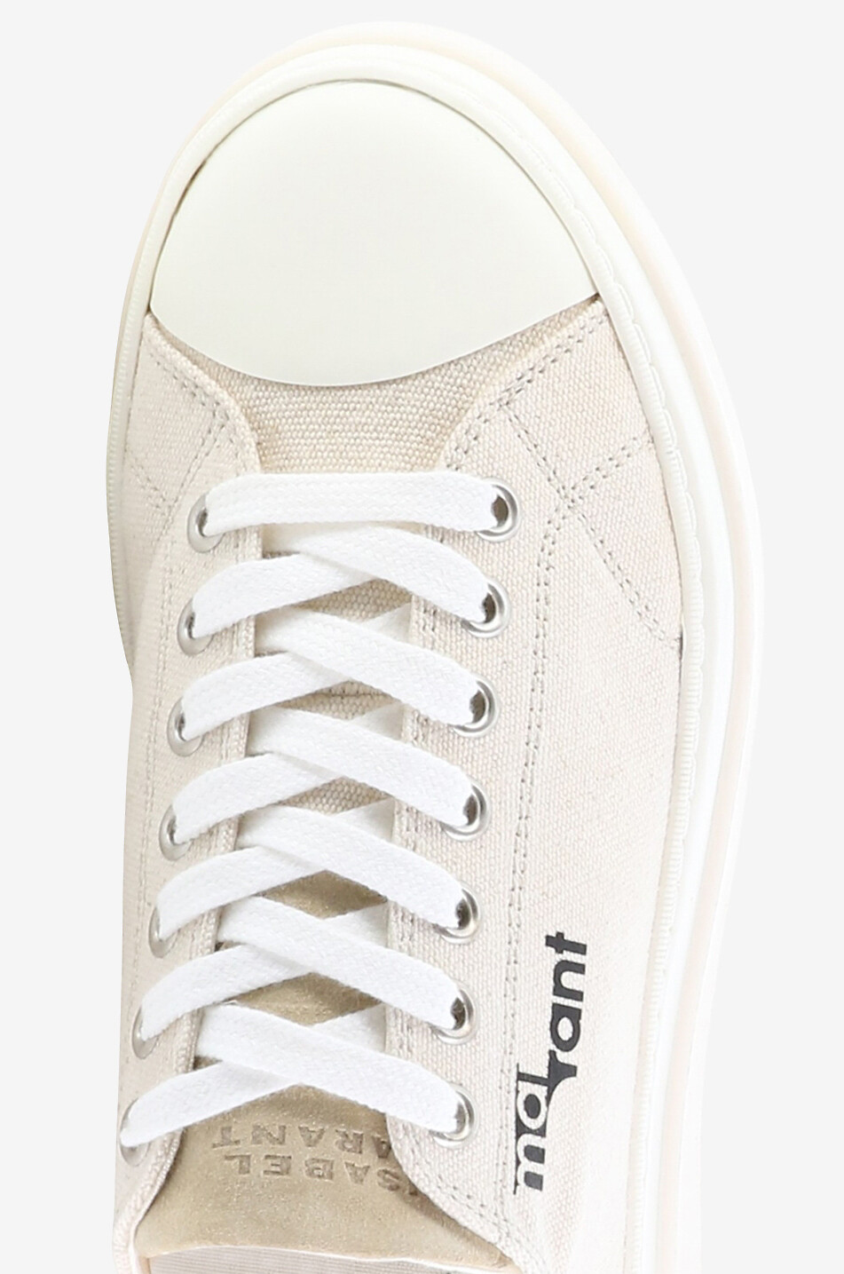 ISABEL MARANT Austen Low platform canvas low-top sneakers Women EGGSHELL 5