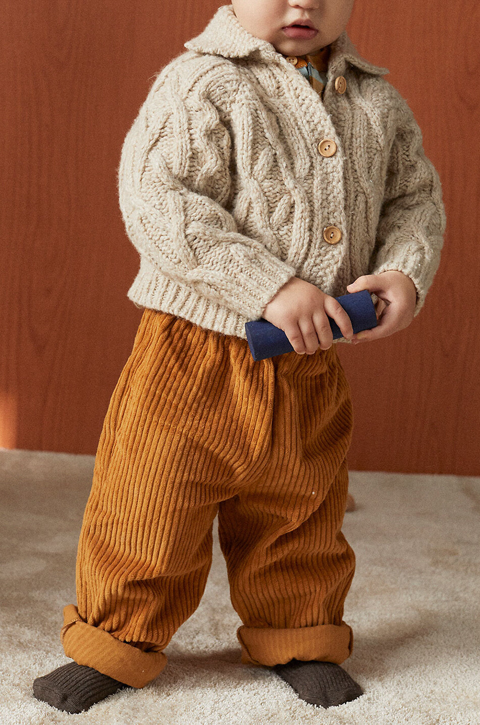 THE NEW SOCIETY Cameron baby corduroy trousers Baby BROWN 3