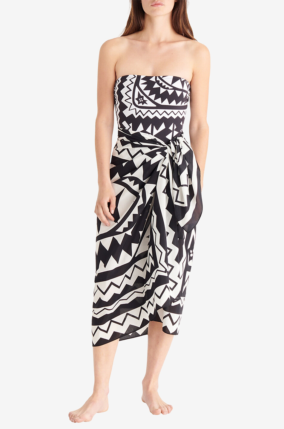 ERES Paréo imprimé Ikat Magique Femme NOIR 4