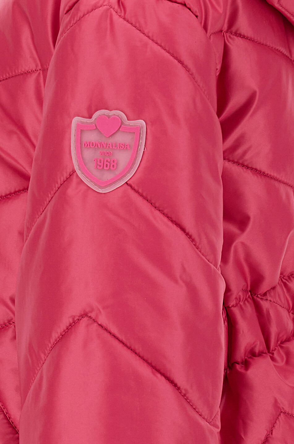 Girl's hooded zigzag quilted coat