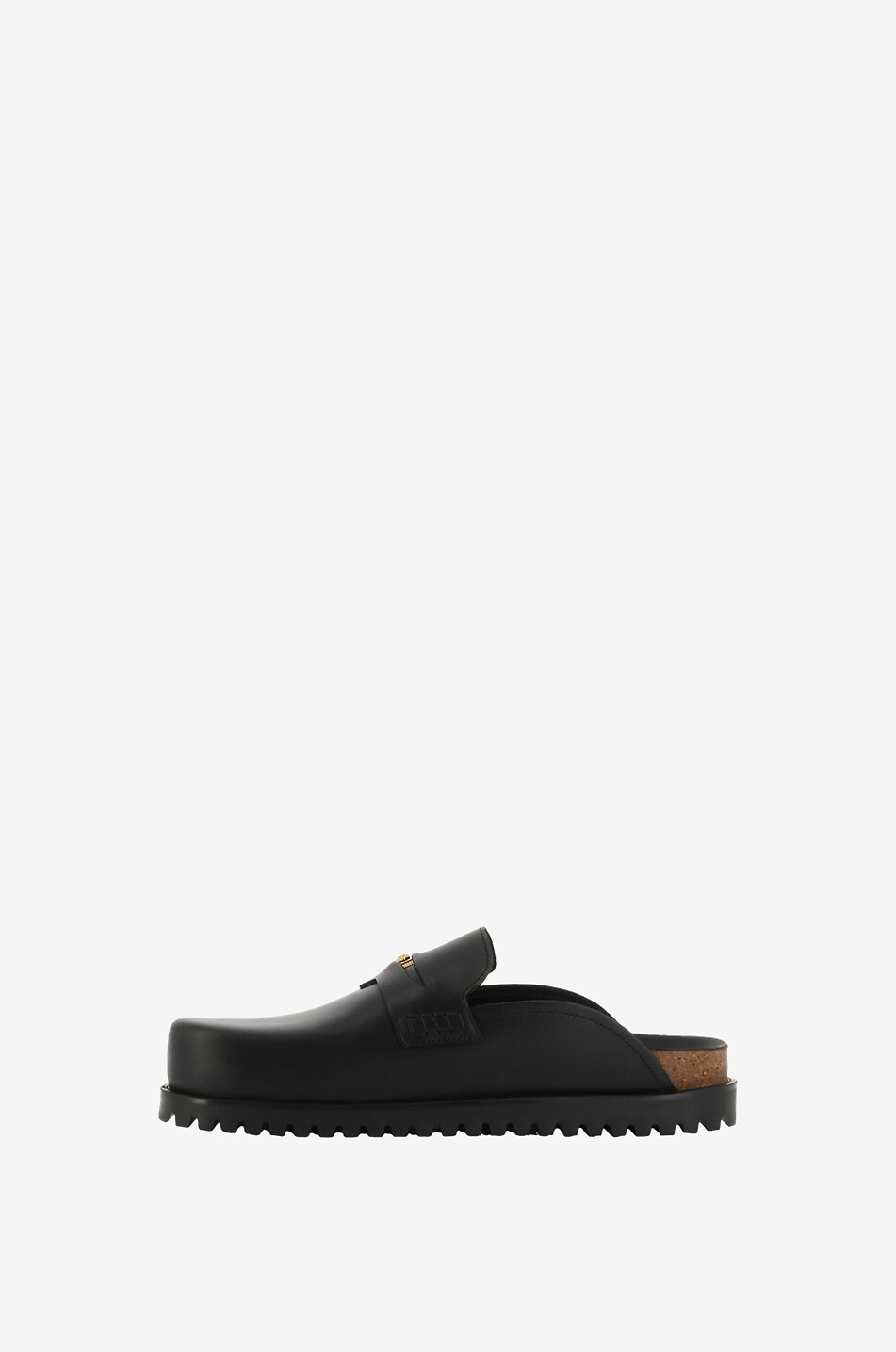 VERSACE Medusa Stud smooth leather mules Men Colourless 3