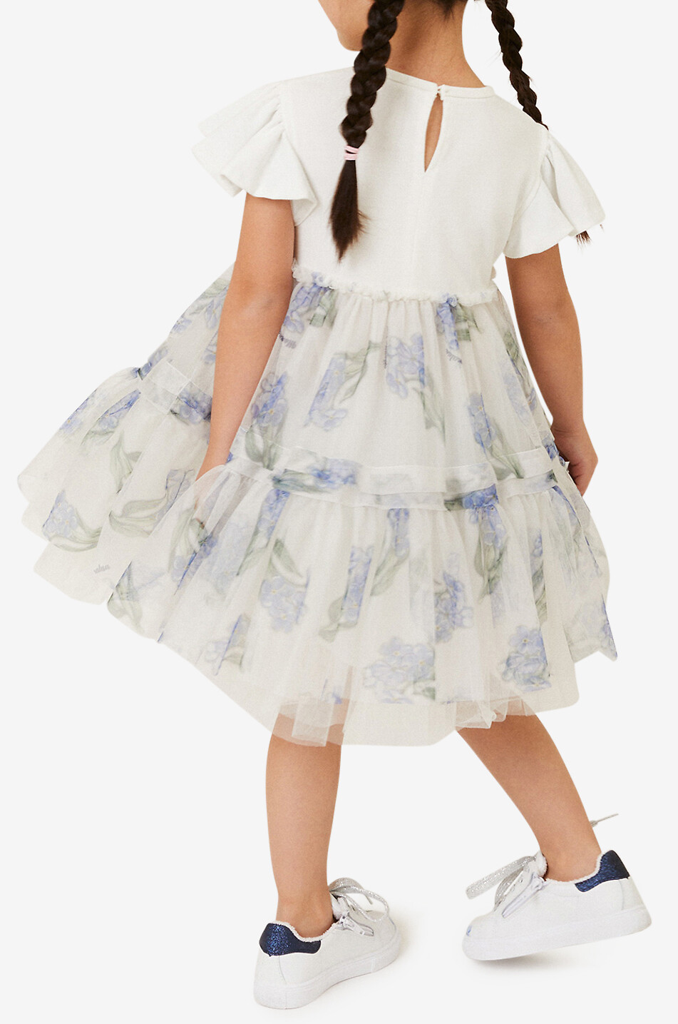 Mädchen-Jersey- und Tüllkleid Ballerina Fiori