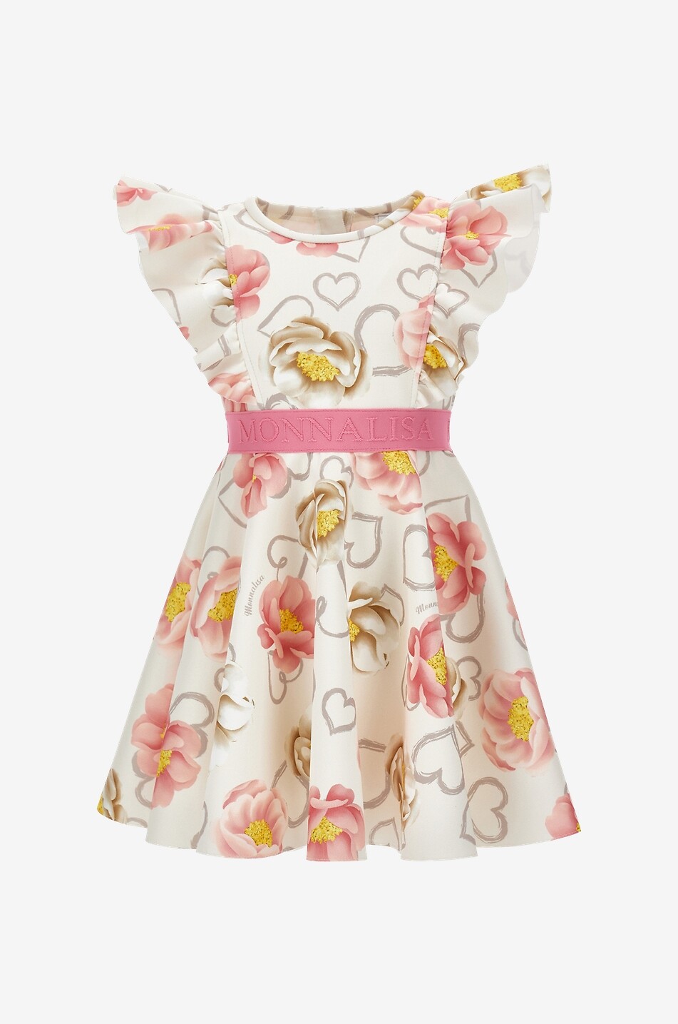Girl's sleeveless floral neoprene dress