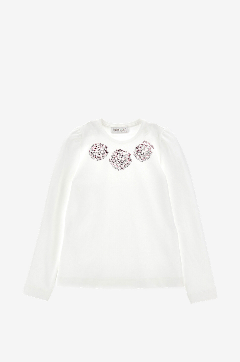 Roses girl's long-sleeved crystal adorned T-shirt