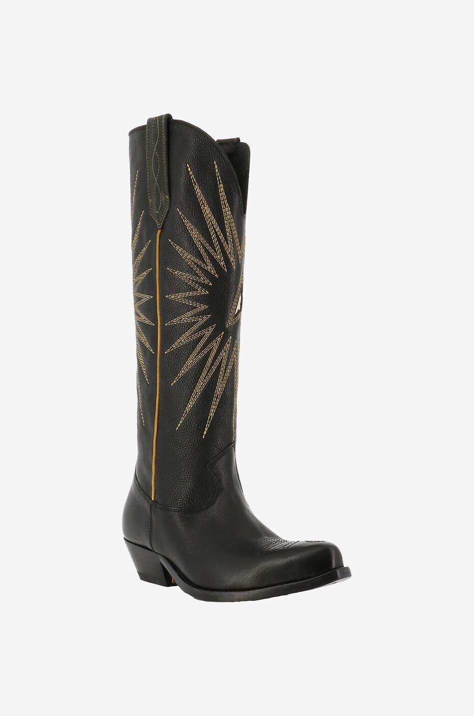 Wish Star embroidered boots with Cuban heels