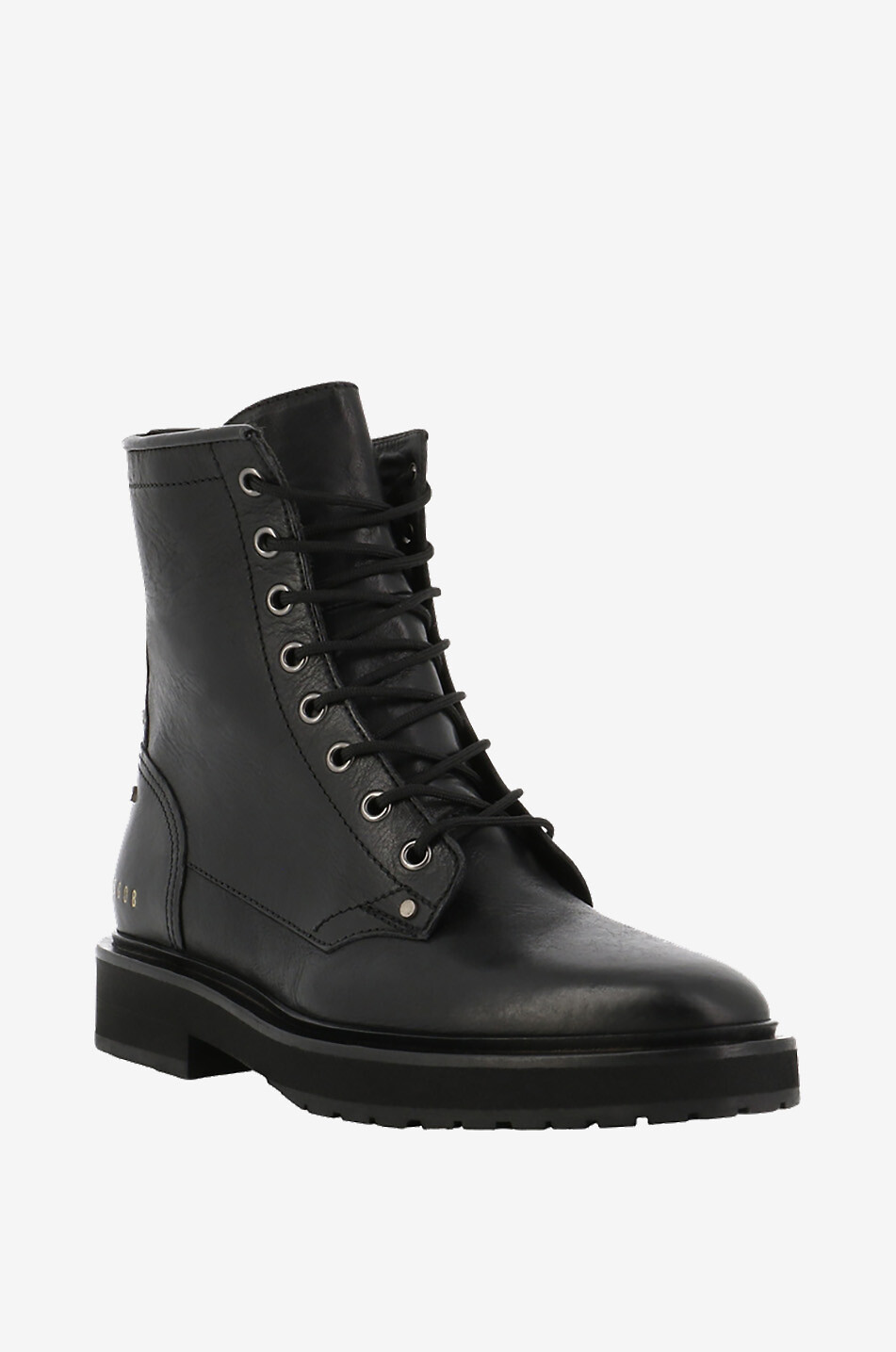 GOLDEN GOOSE Combat vintage effect lace-up ankle boots Women BLACK 1