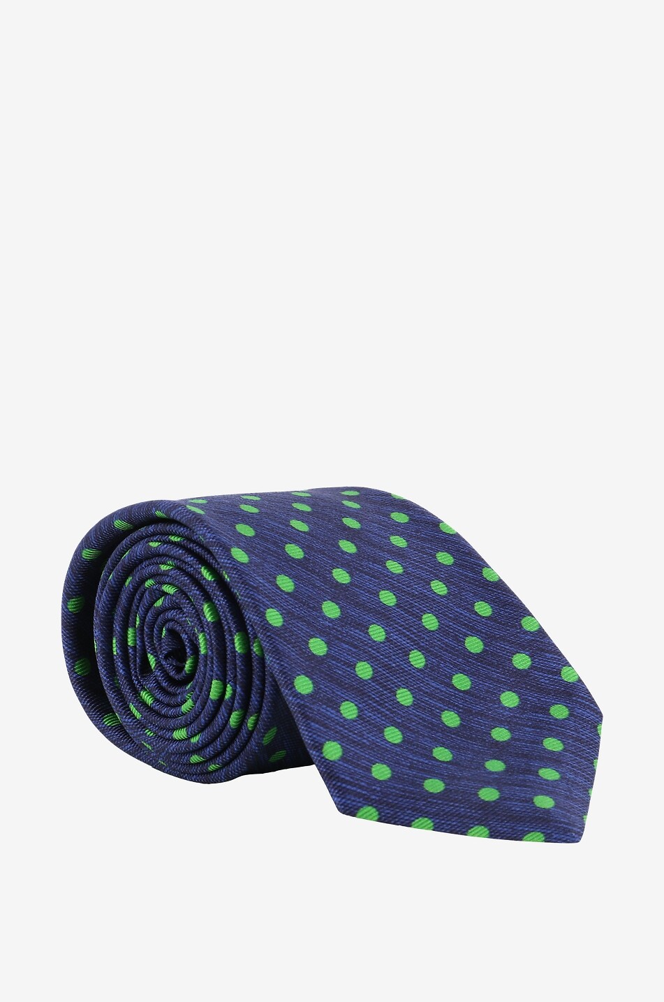Polka dot printed silk tie