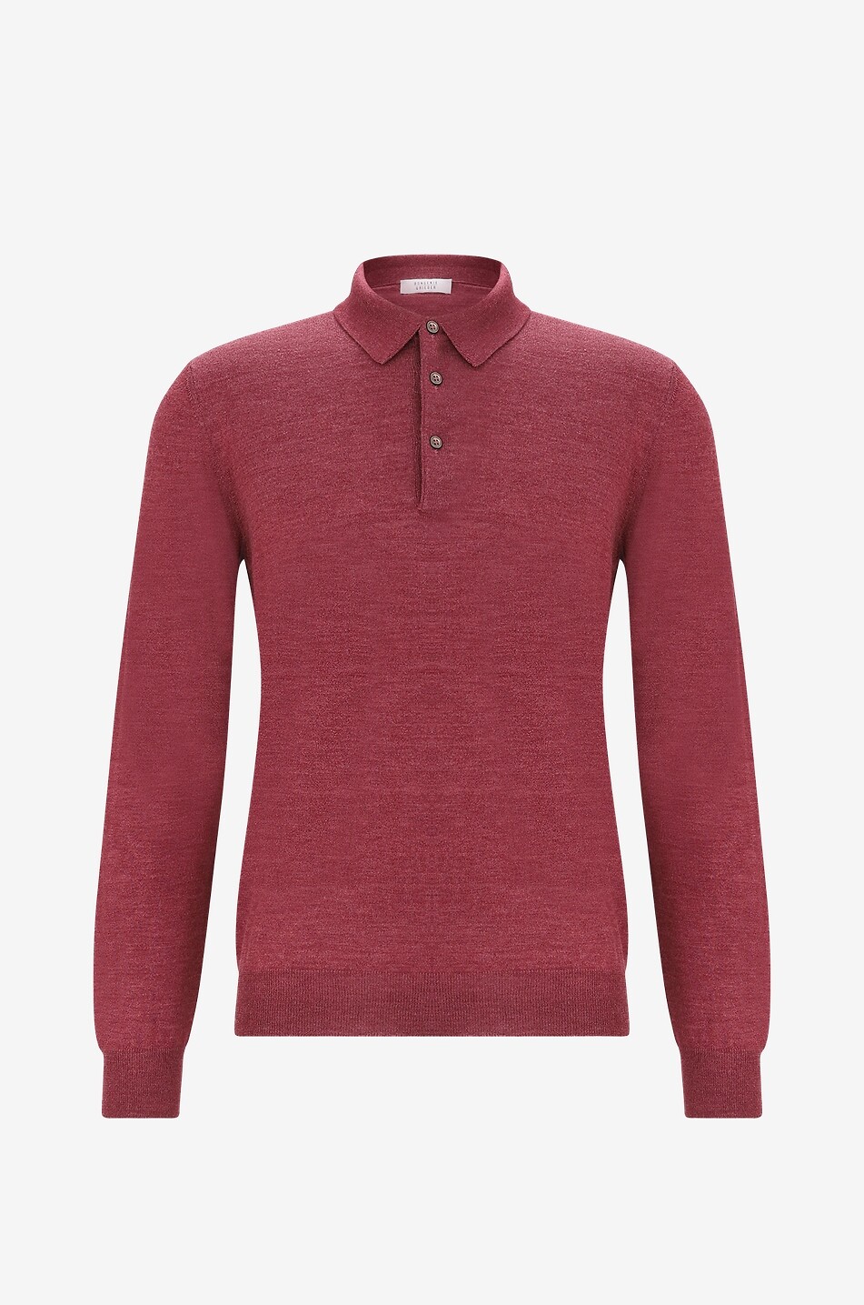 BONGÉNIE Feinstrickpolohemd mit langen Ärmeln Herren MITTELROT 1